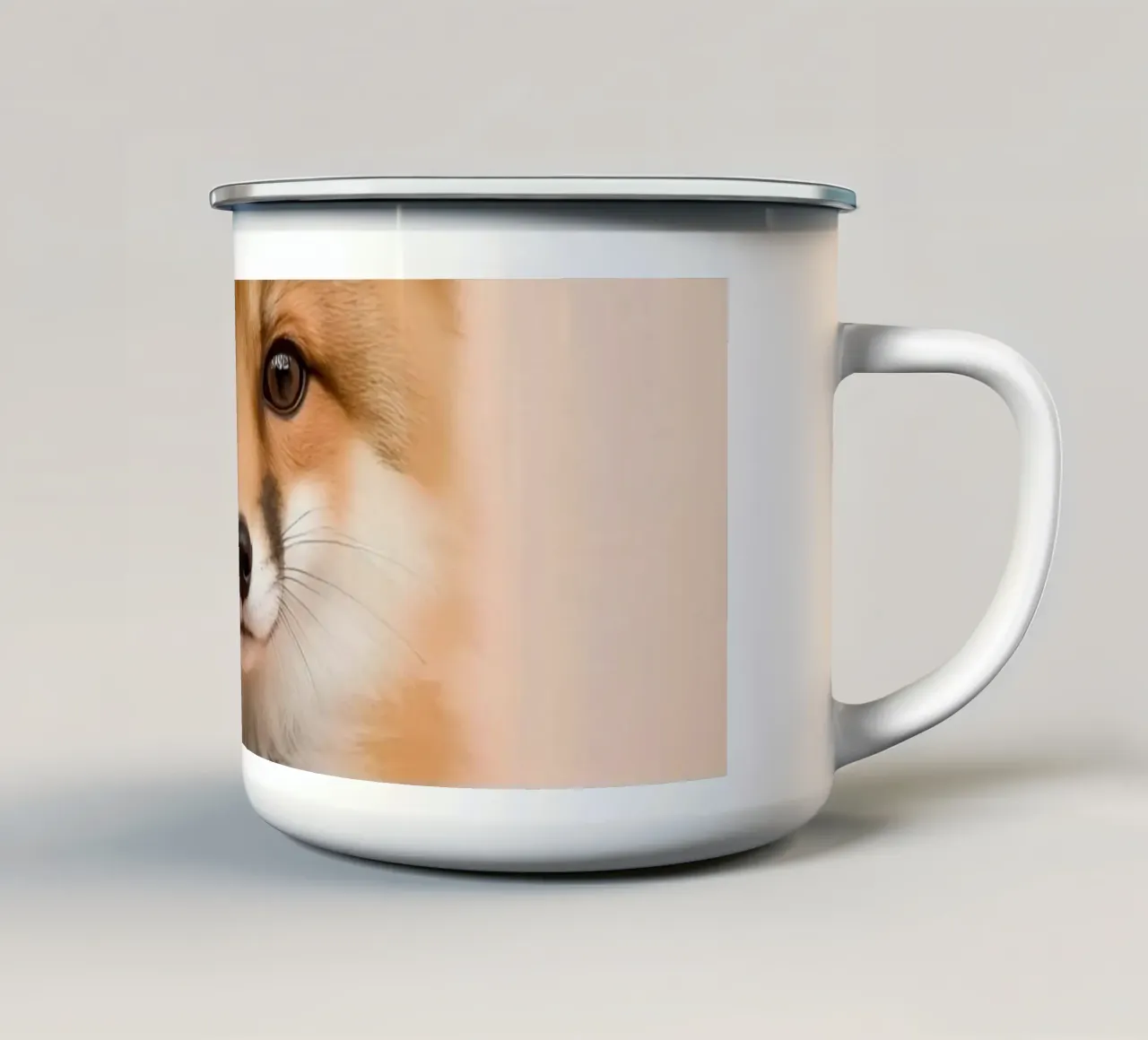 Volpe con corona di fiori ritratto tazza in smalto da DesignDoodle
