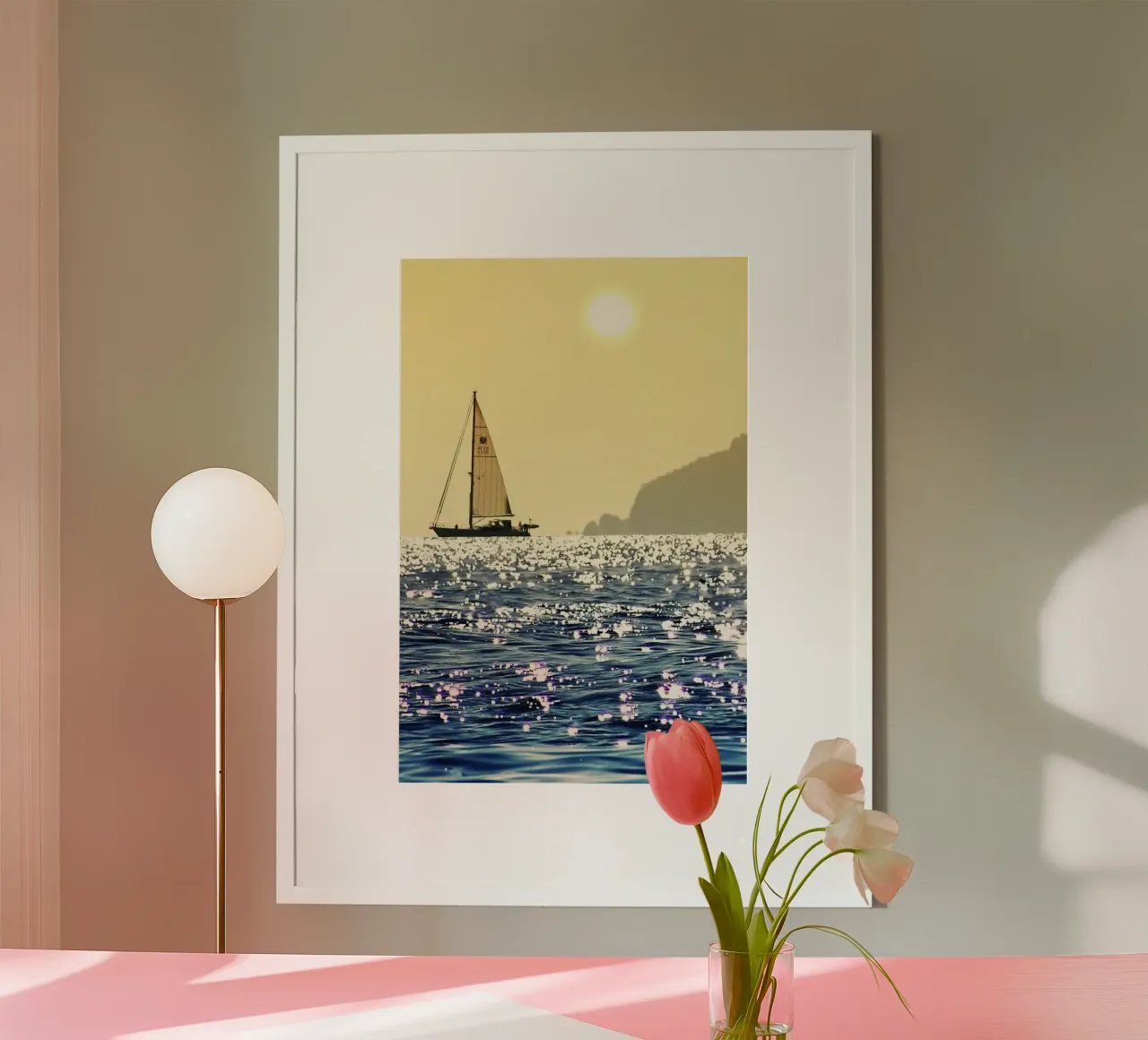 boat on ocean calm poster da lifeline