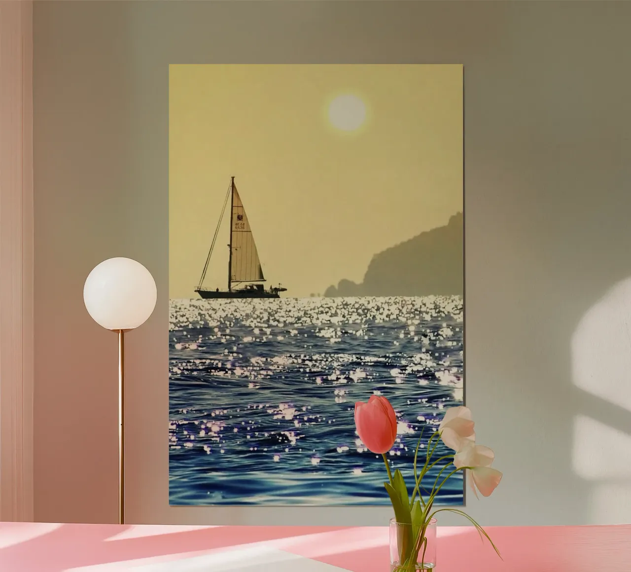 boat on ocean calm poster da lifeline