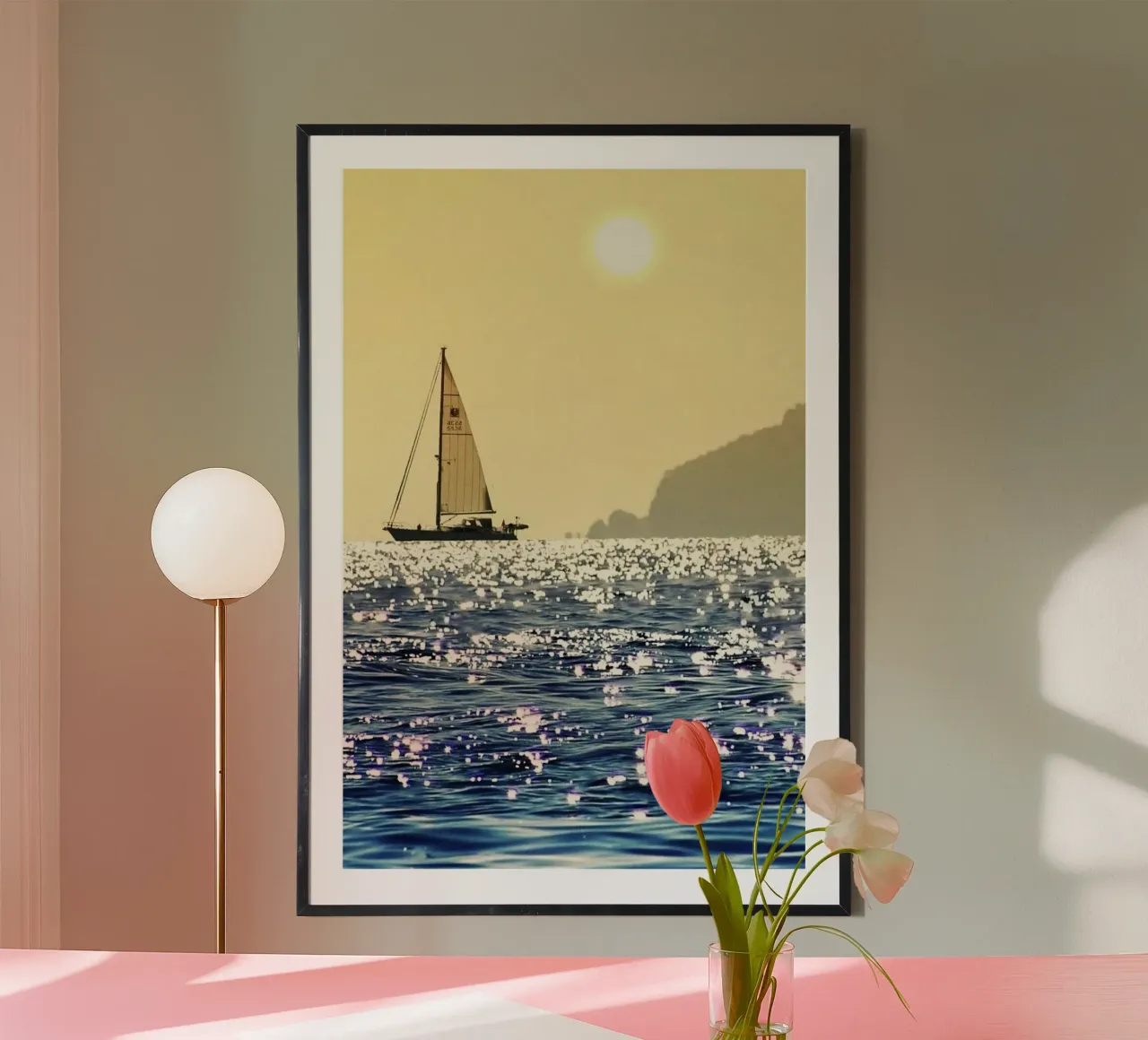 boat on ocean calm poster da lifeline