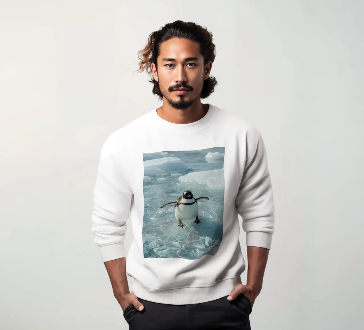 Pinguino Gentoo in piedi su una banchisa felpa da DesignDoodle