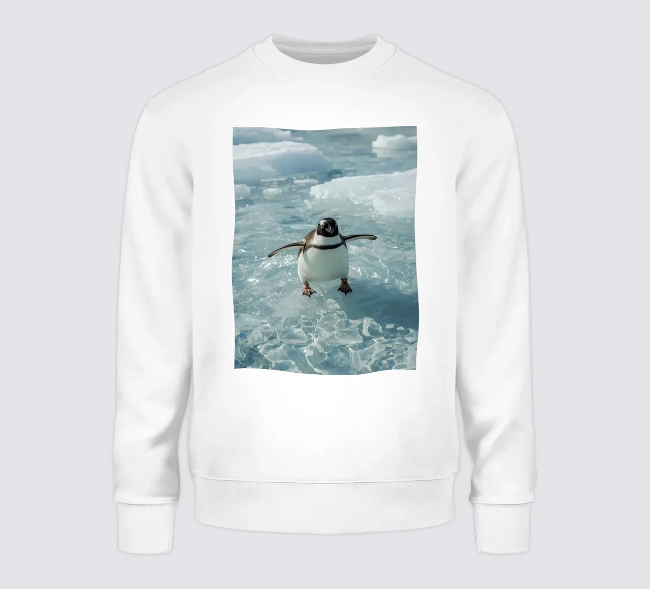 Pinguino Gentoo in piedi su una banchisa felpa da DesignDoodle