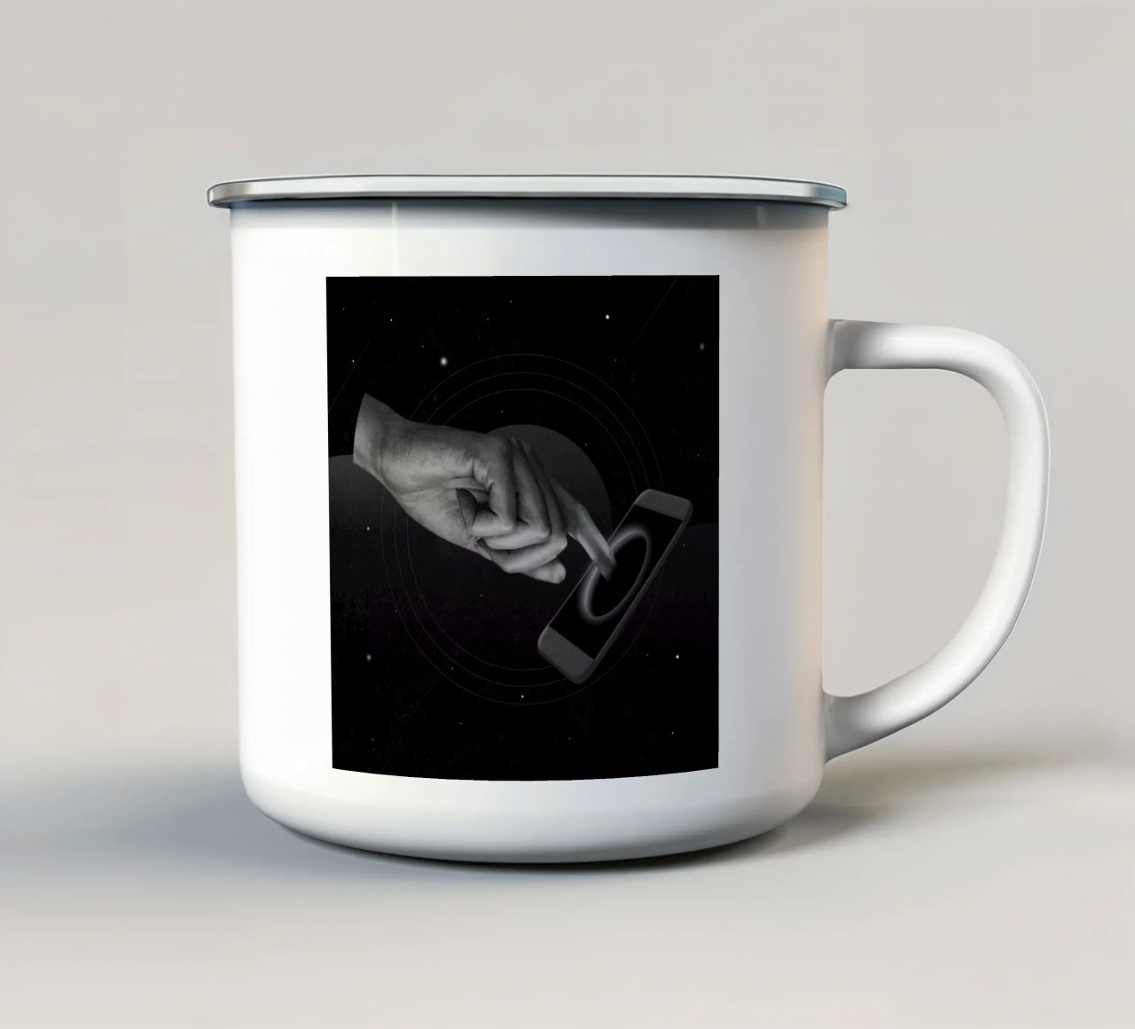 Black hole tazza in smalto da Evgeniy Stepanets