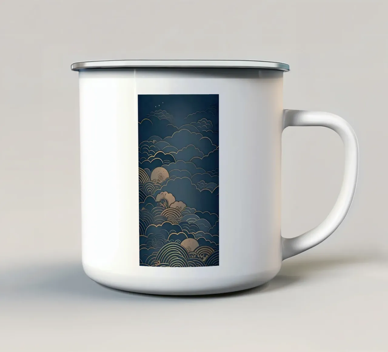 wave of cloud canvas tazza in smalto da melts