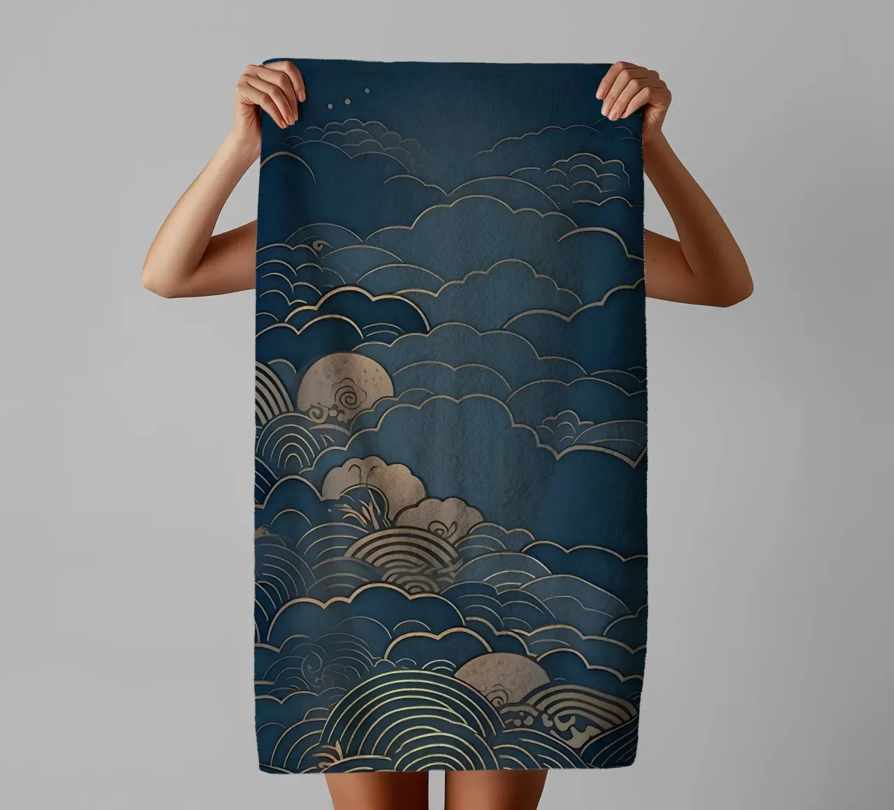 wave of cloud canvas asciugamano da bagno da melts