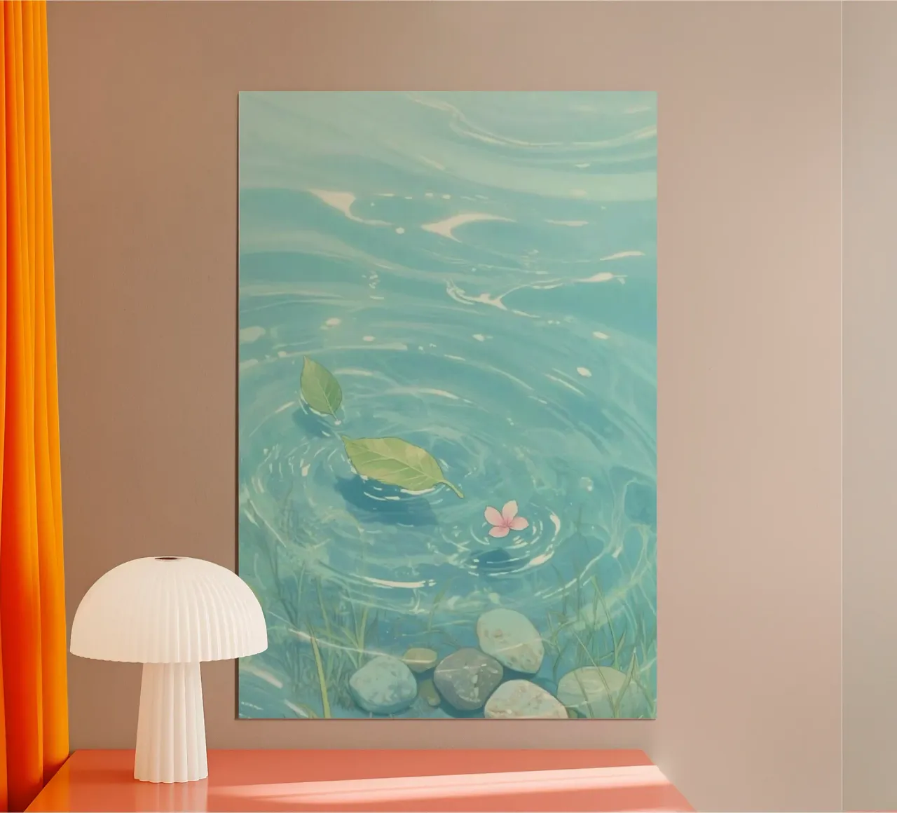 leaf flower on surface poster con telaio in plastica da hamily