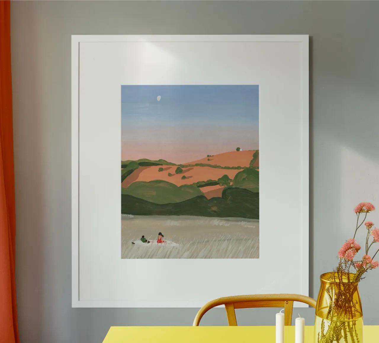 winds blow the sunset Poster mit Kunststoffrahmen von melts