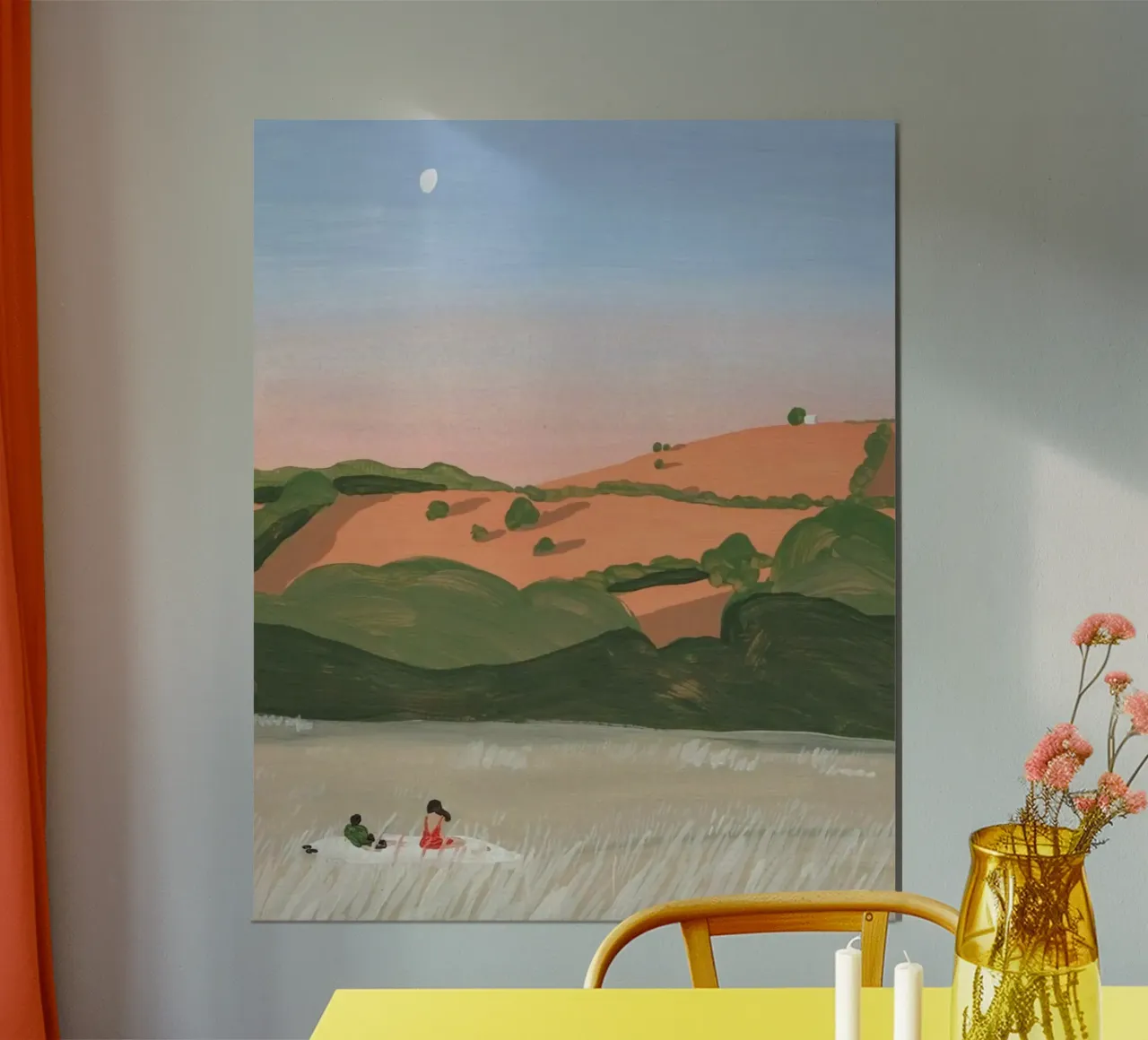 winds blow the sunset Poster mit Kunststoffrahmen von melts