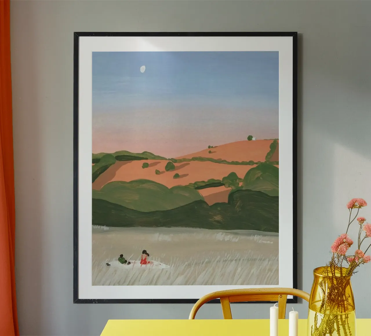 winds blow the sunset Poster mit Kunststoffrahmen von melts