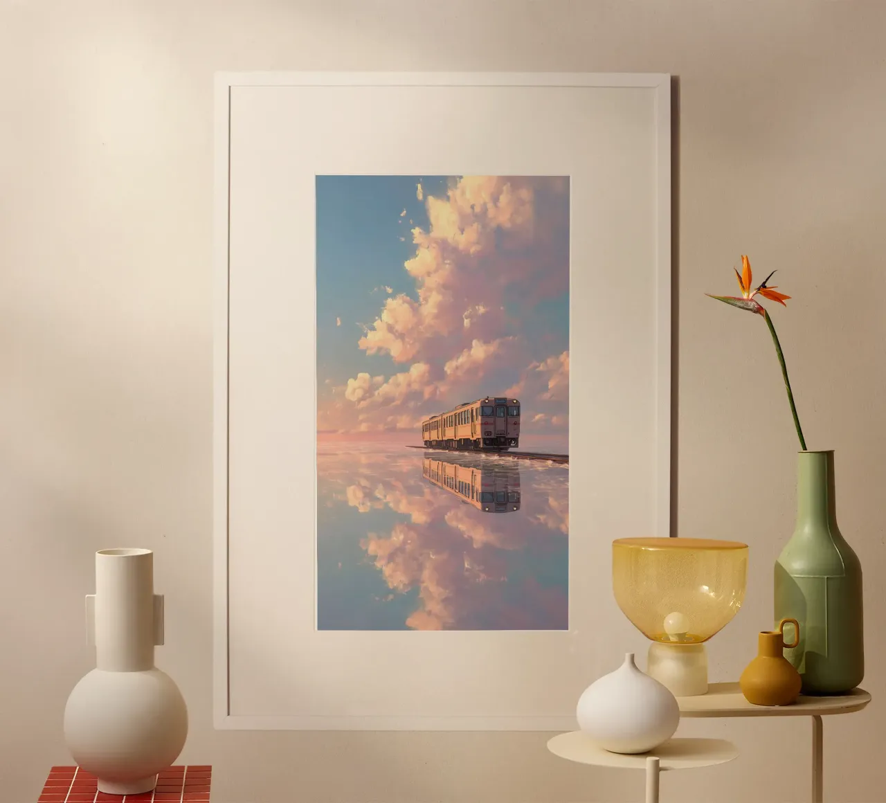 train reflection poster con telaio in plastica da hamily