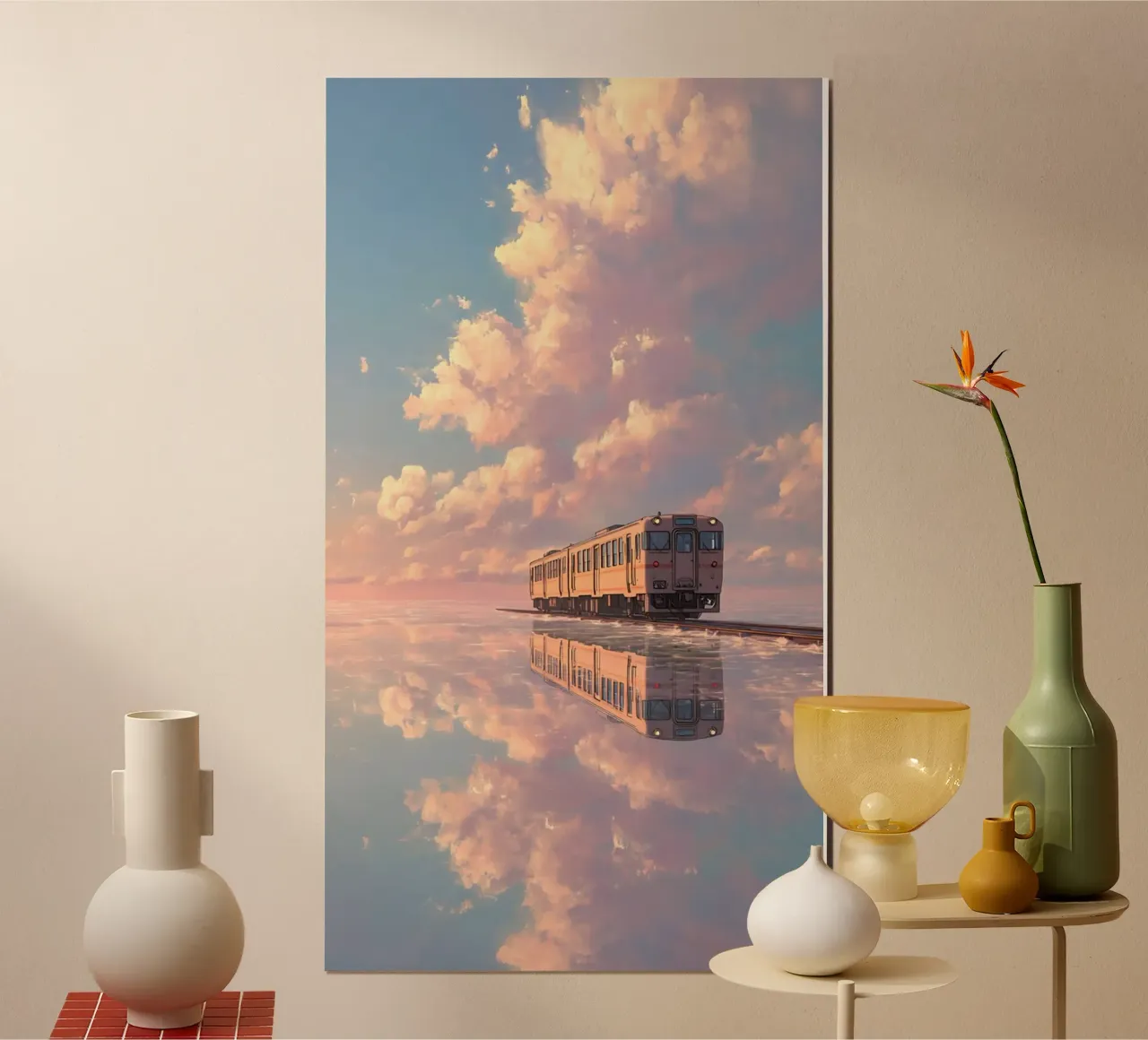 train reflection poster con telaio in plastica da hamily
