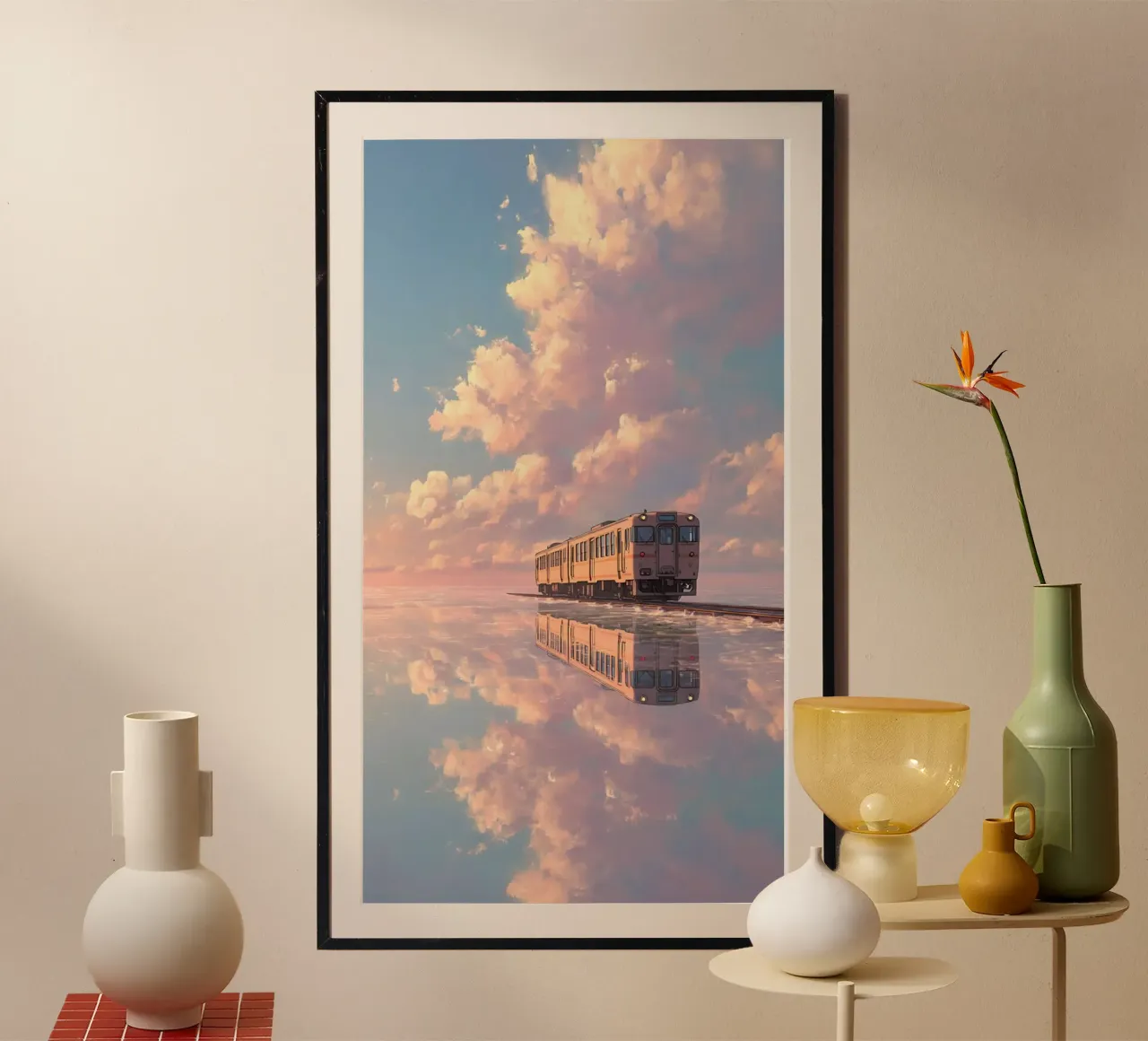 train reflection poster con telaio in plastica da hamily