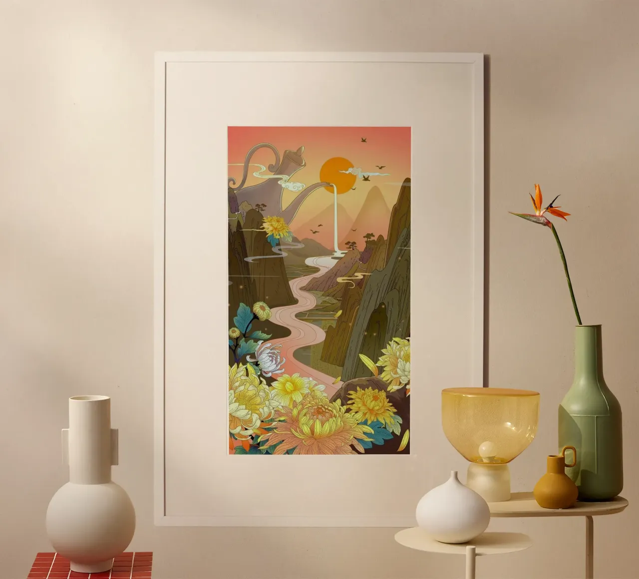 curve line to fairy poster con telaio in legno da melts