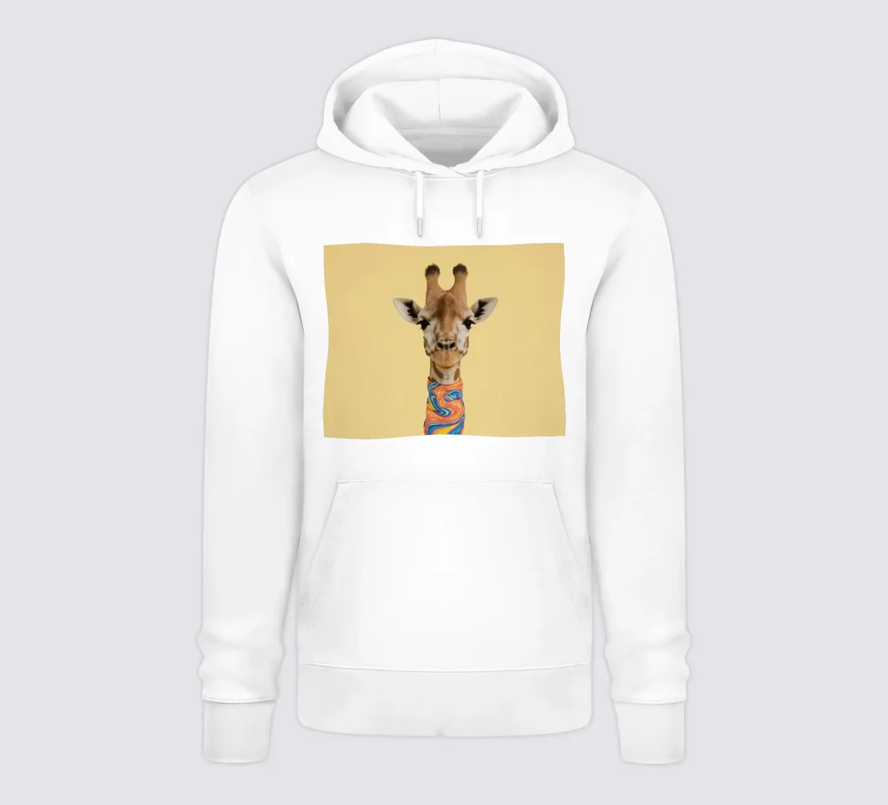 Giraffa con sciarpa a fantasia felpa con cappuccio da DesignDoodle