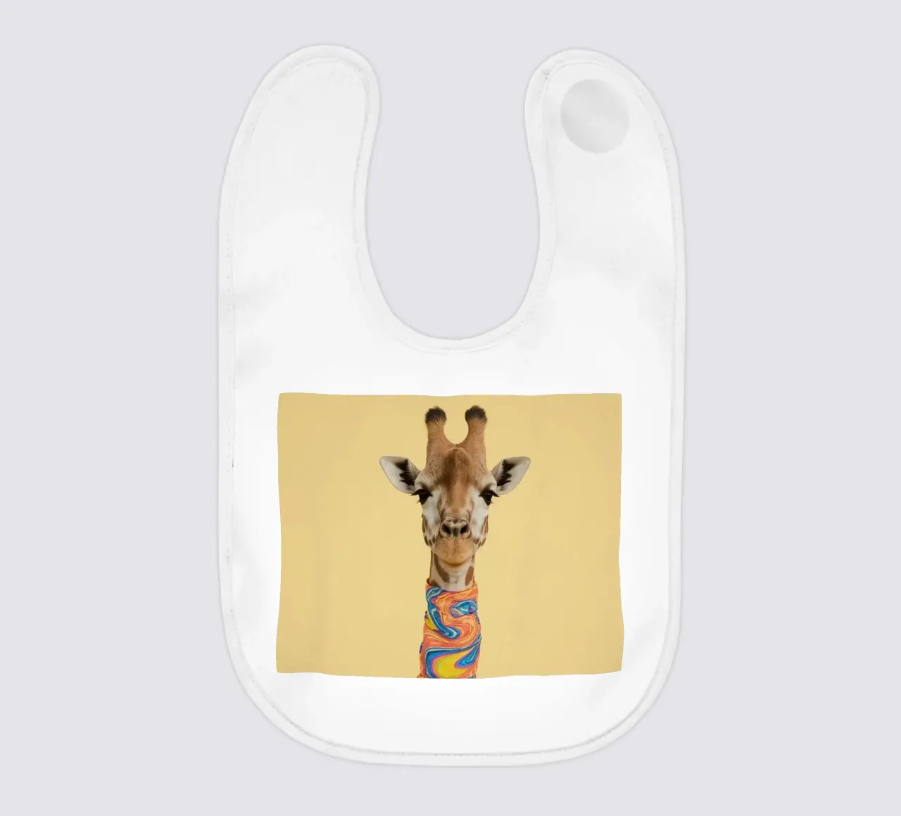 Giraffa con sciarpa a fantasia bavaglino da DesignDoodle
