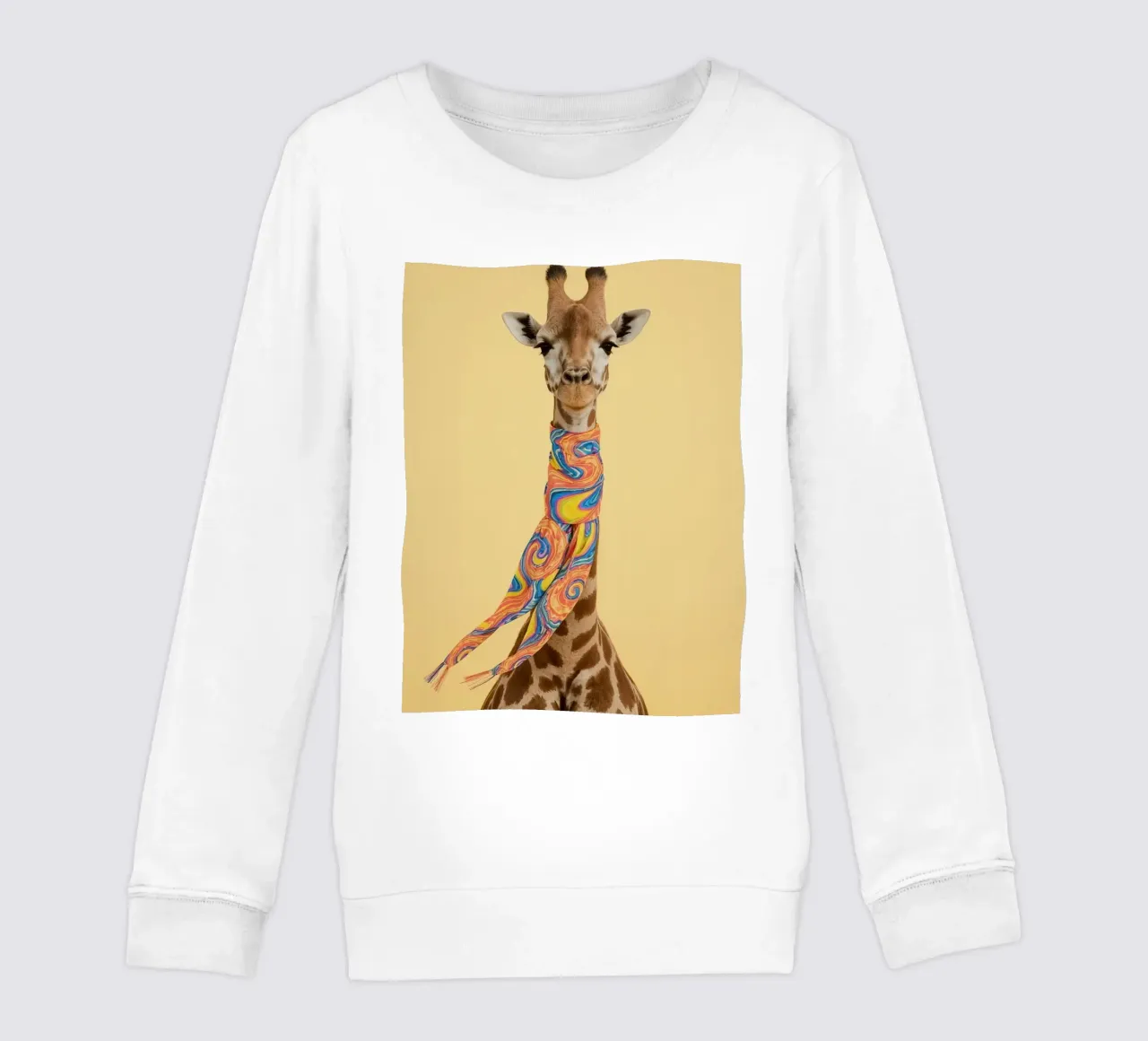 Giraffa con sciarpa a fantasia felpa bambino da DesignDoodle
