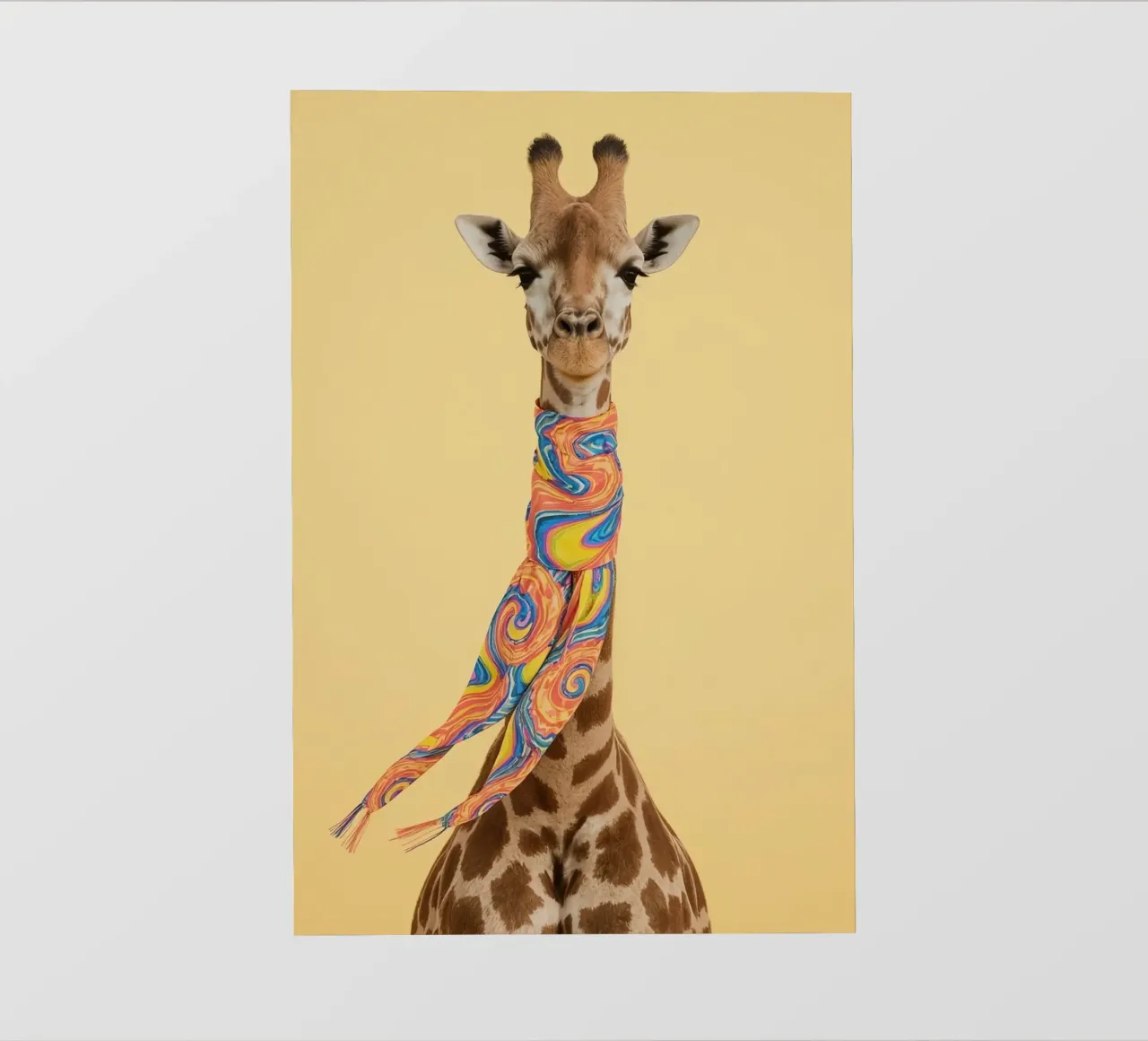 Giraffa con sciarpa a fantasia telo in pvc da DesignDoodle