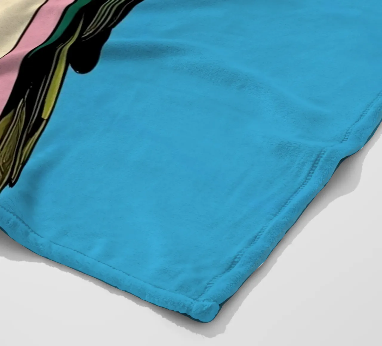 Pappagallo verde su colonna a righe coperta in pile da DesignDoodle