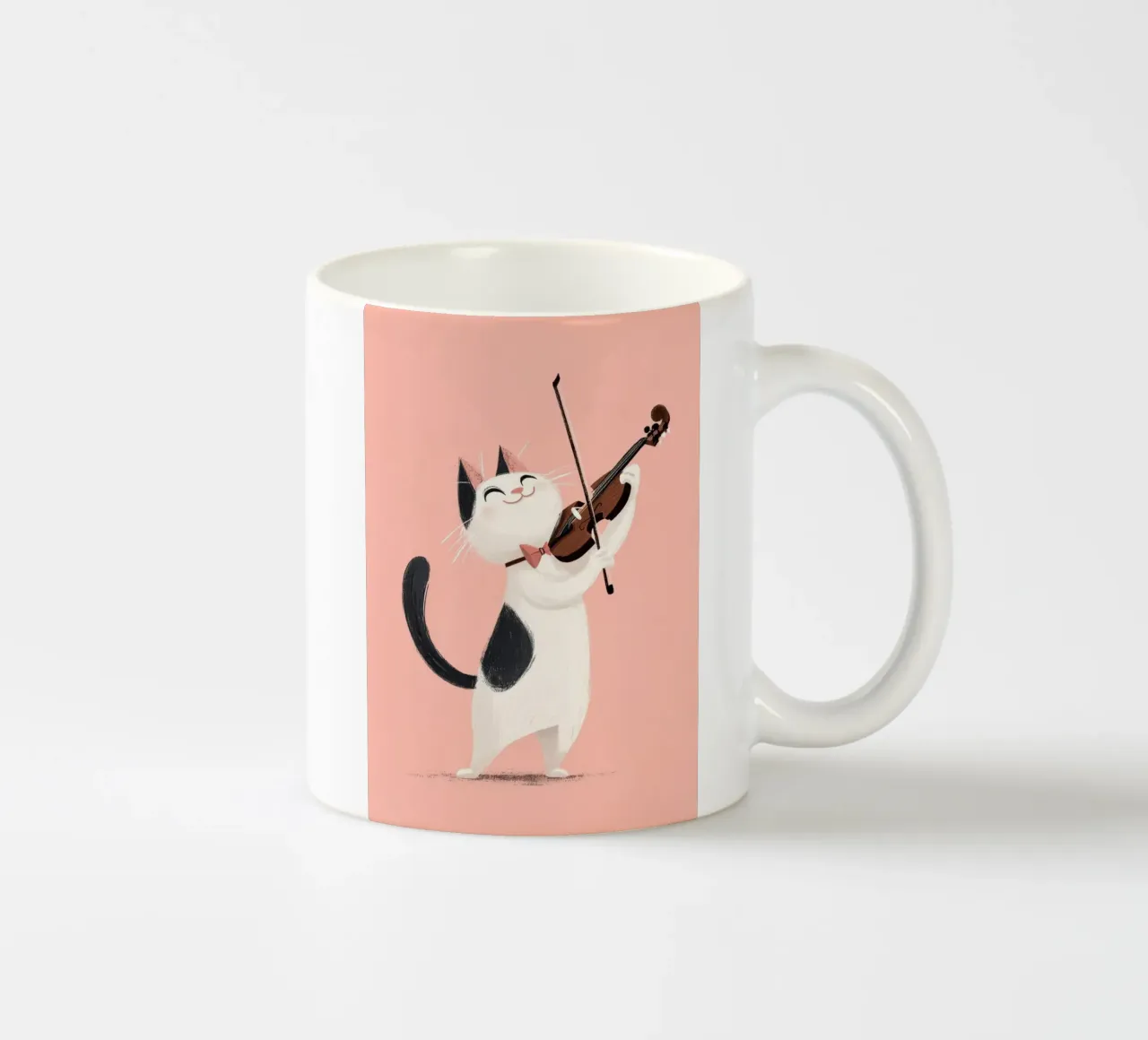 Cat Playing Violin tazza in ceramica da Kiara