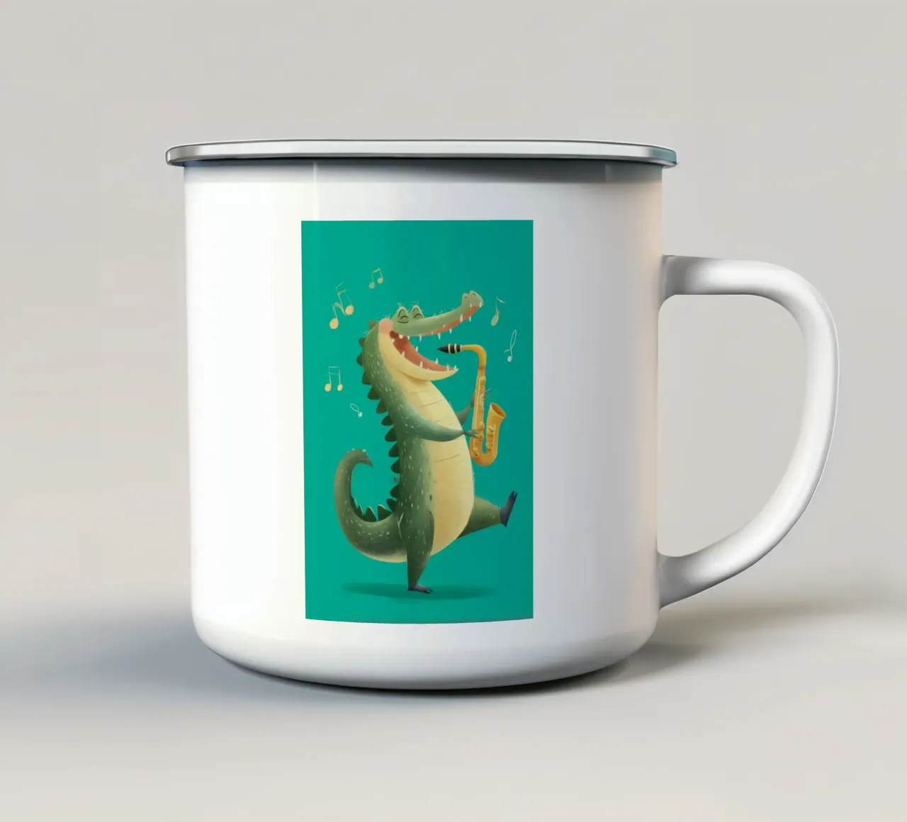 Crocodile Jazz tazza in smalto da Kiara