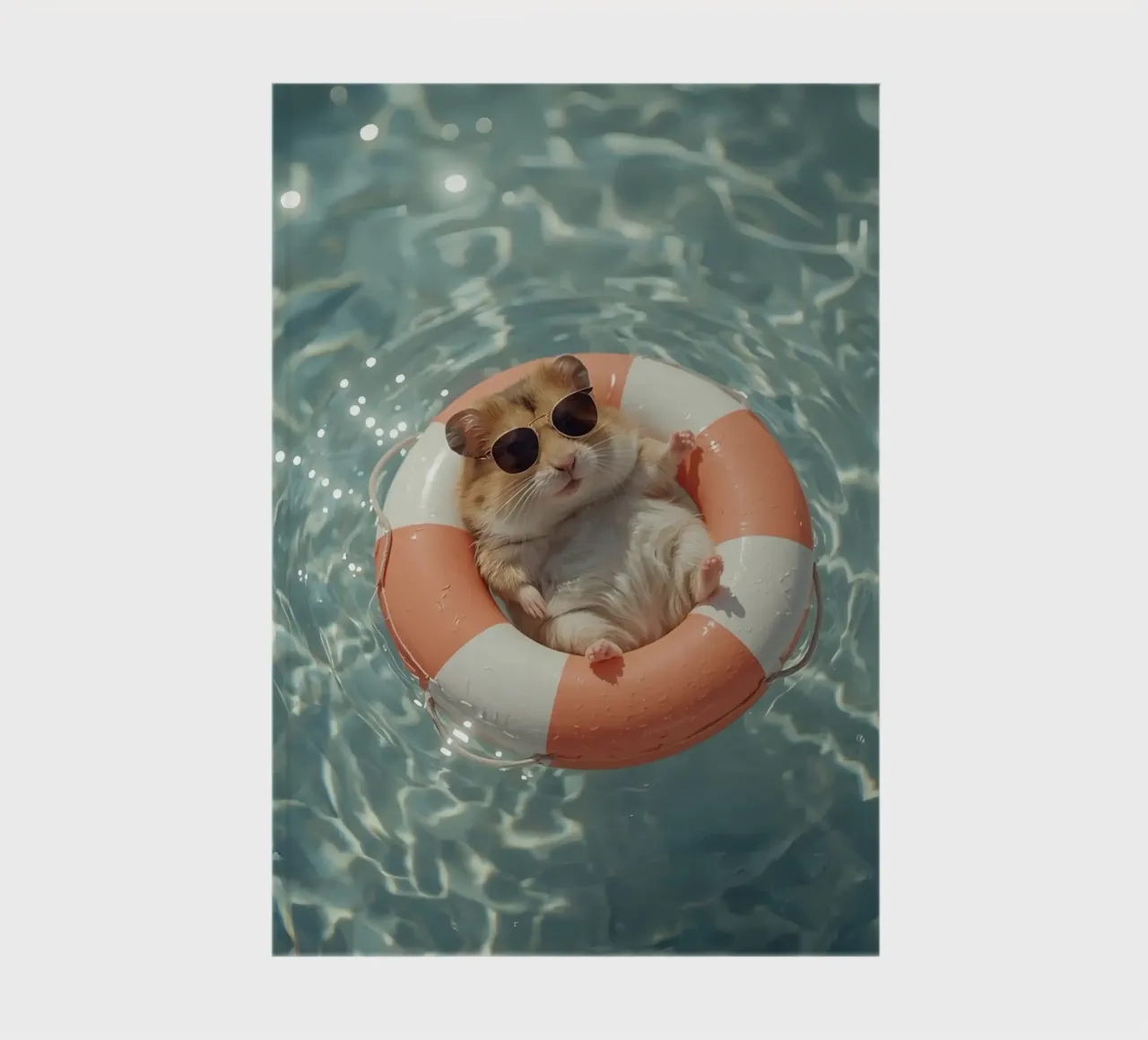 Hamster en train de se détendre dans une piscine Summer Vibes carnet de notes de DesignDoodle