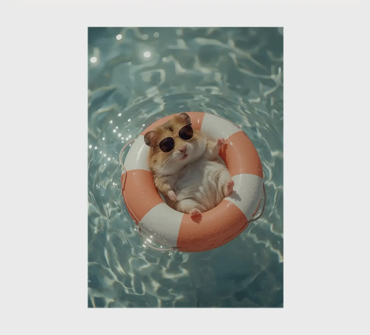 Hamster Relaxing In Swimming pool Summer Vibes notebook by DesignDoodle