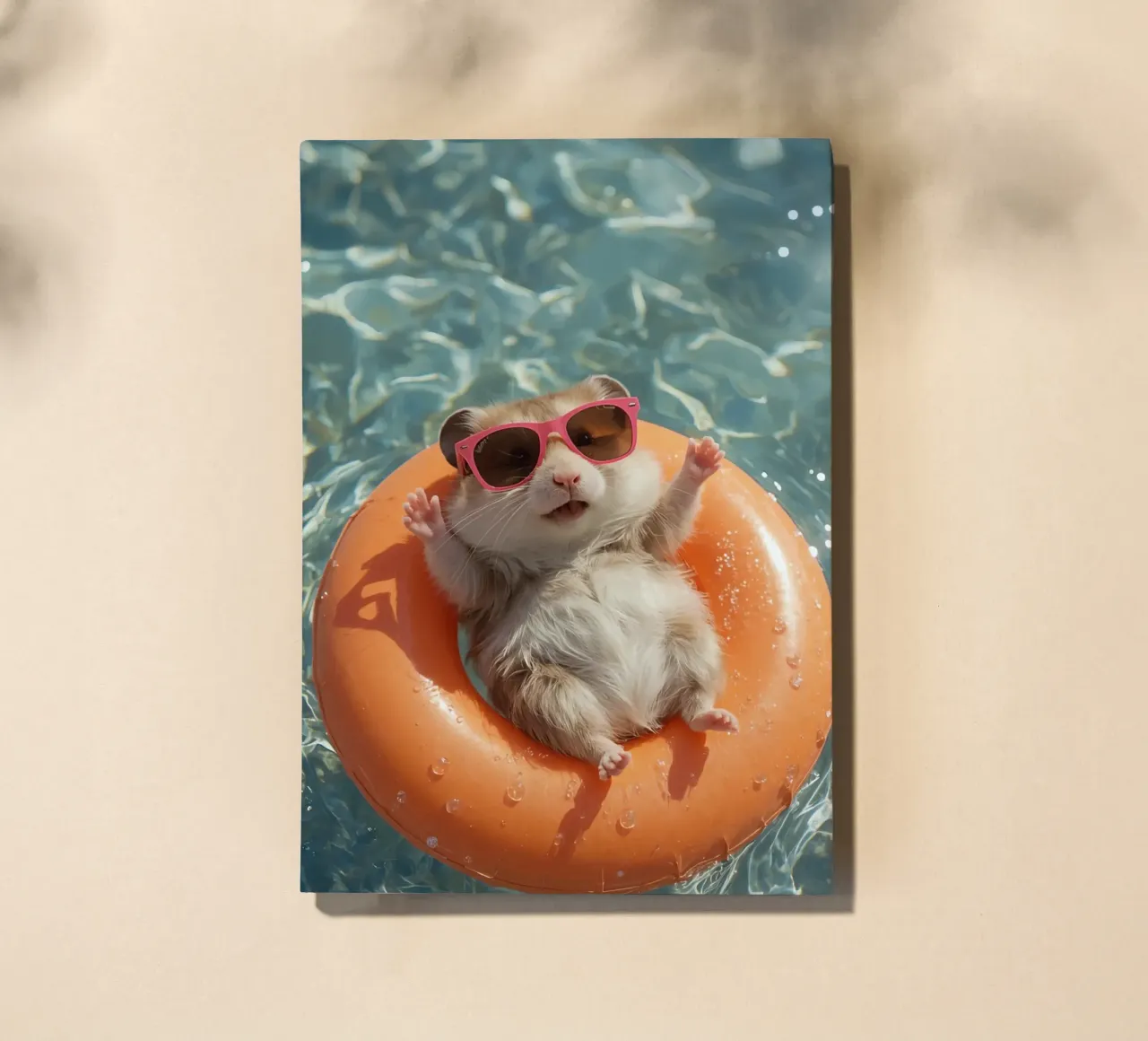 Hamster with Sunglasses on Float in Pool notebook by DesignDoodle