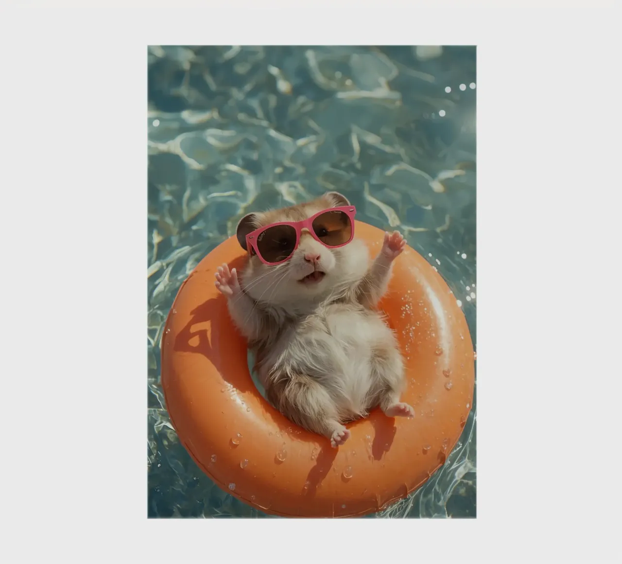 Hamster with Sunglasses on Float in Pool notebook by DesignDoodle