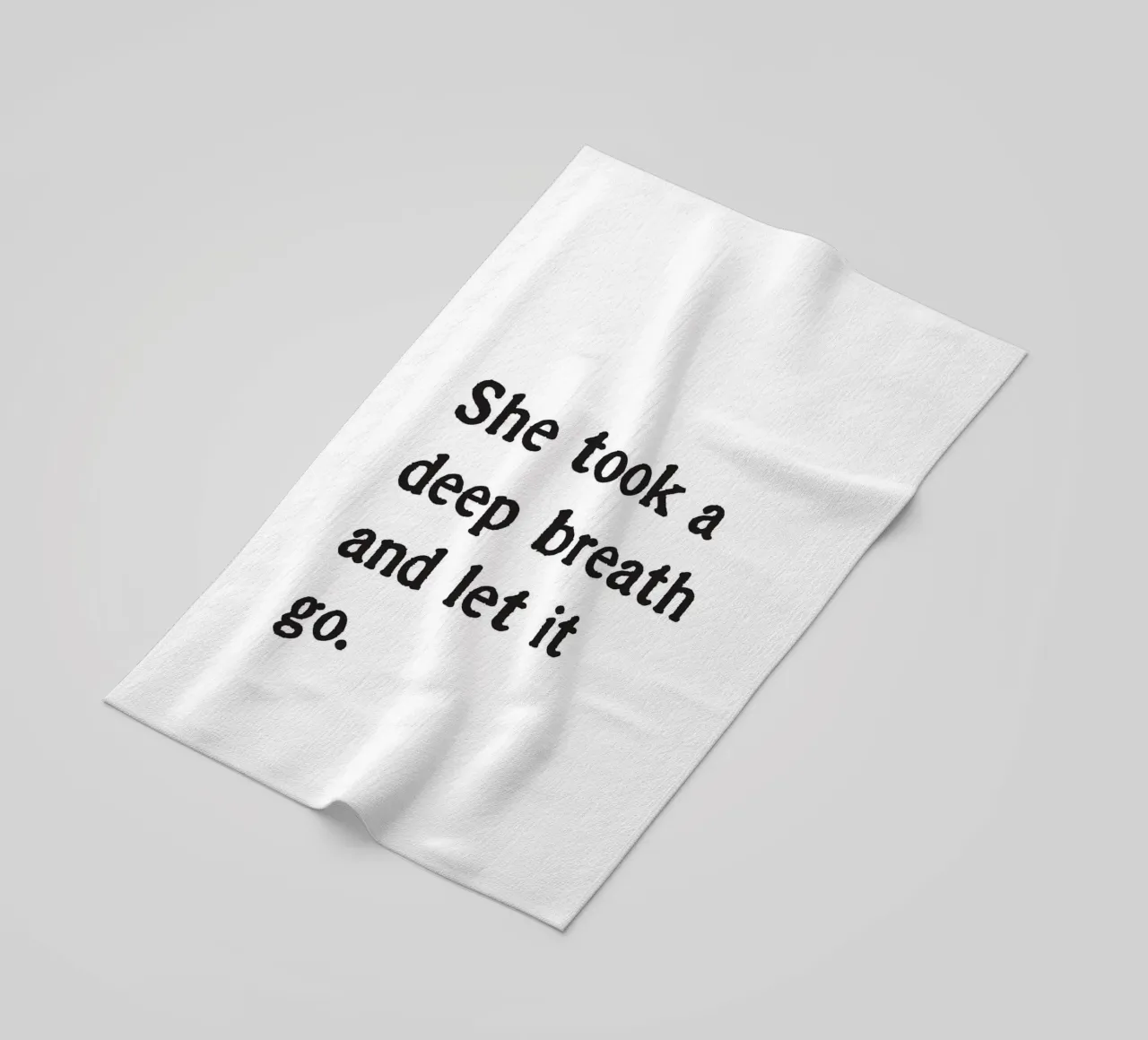She took a deep breath and let it go. telo mare da Fraysein Design