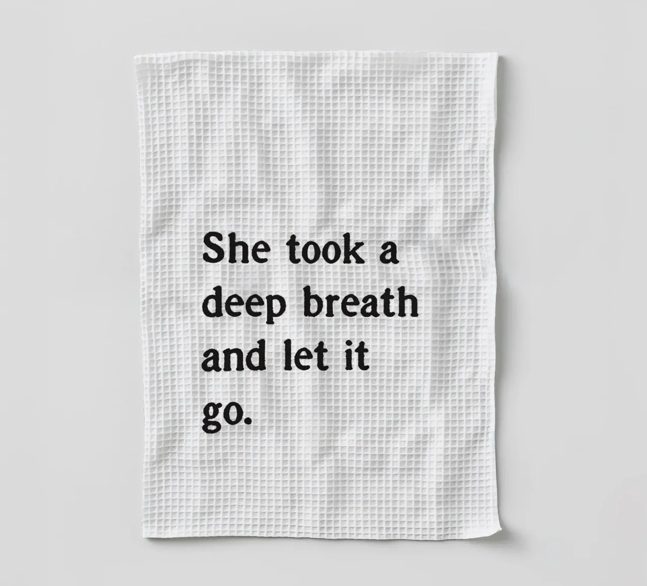 She took a deep breath and let it go. canovaccio da cucina da Fraysein Design