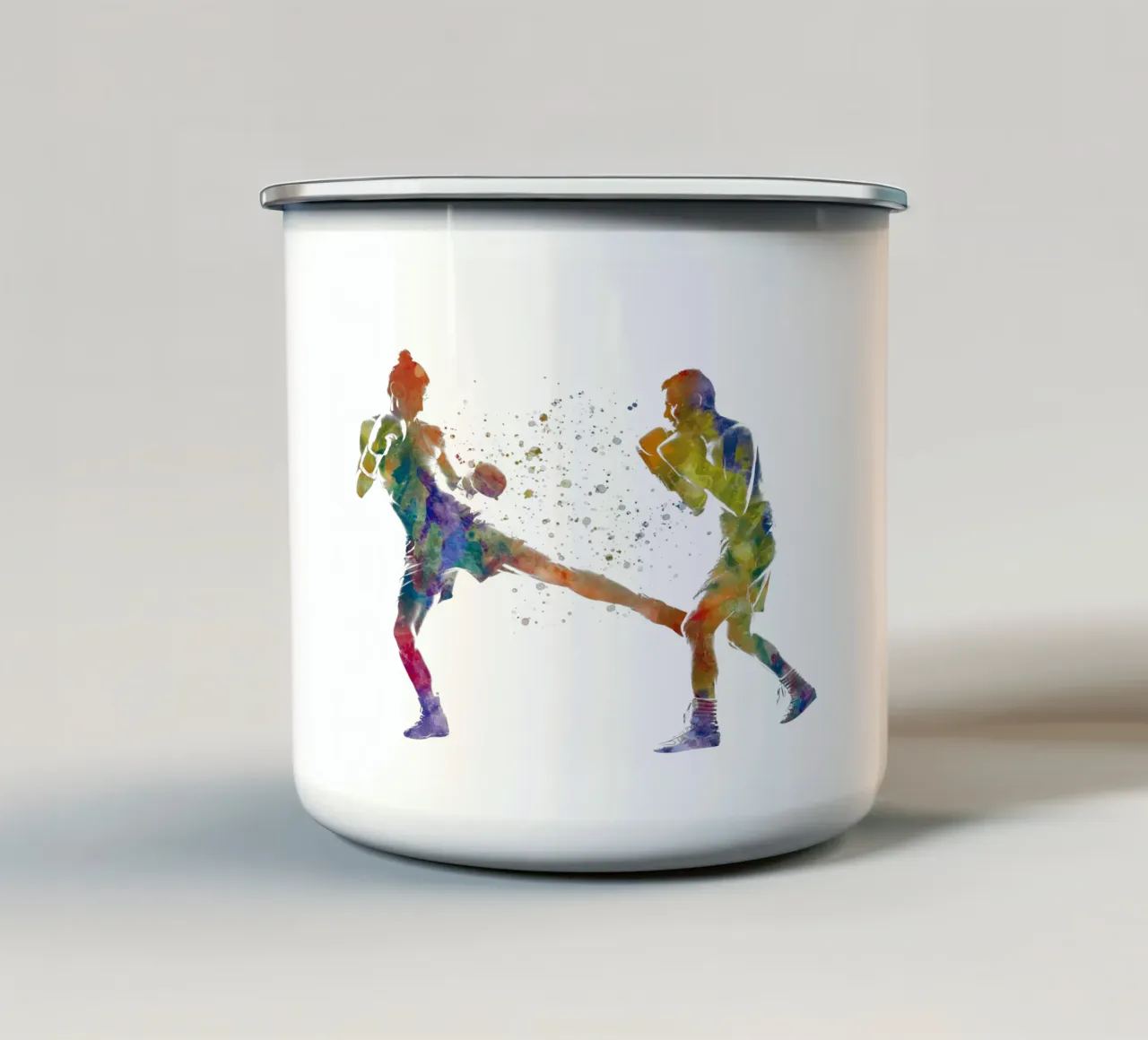 Incontro di wrestling ad acquerello tazza in smalto da ⚽ Sports Pulse