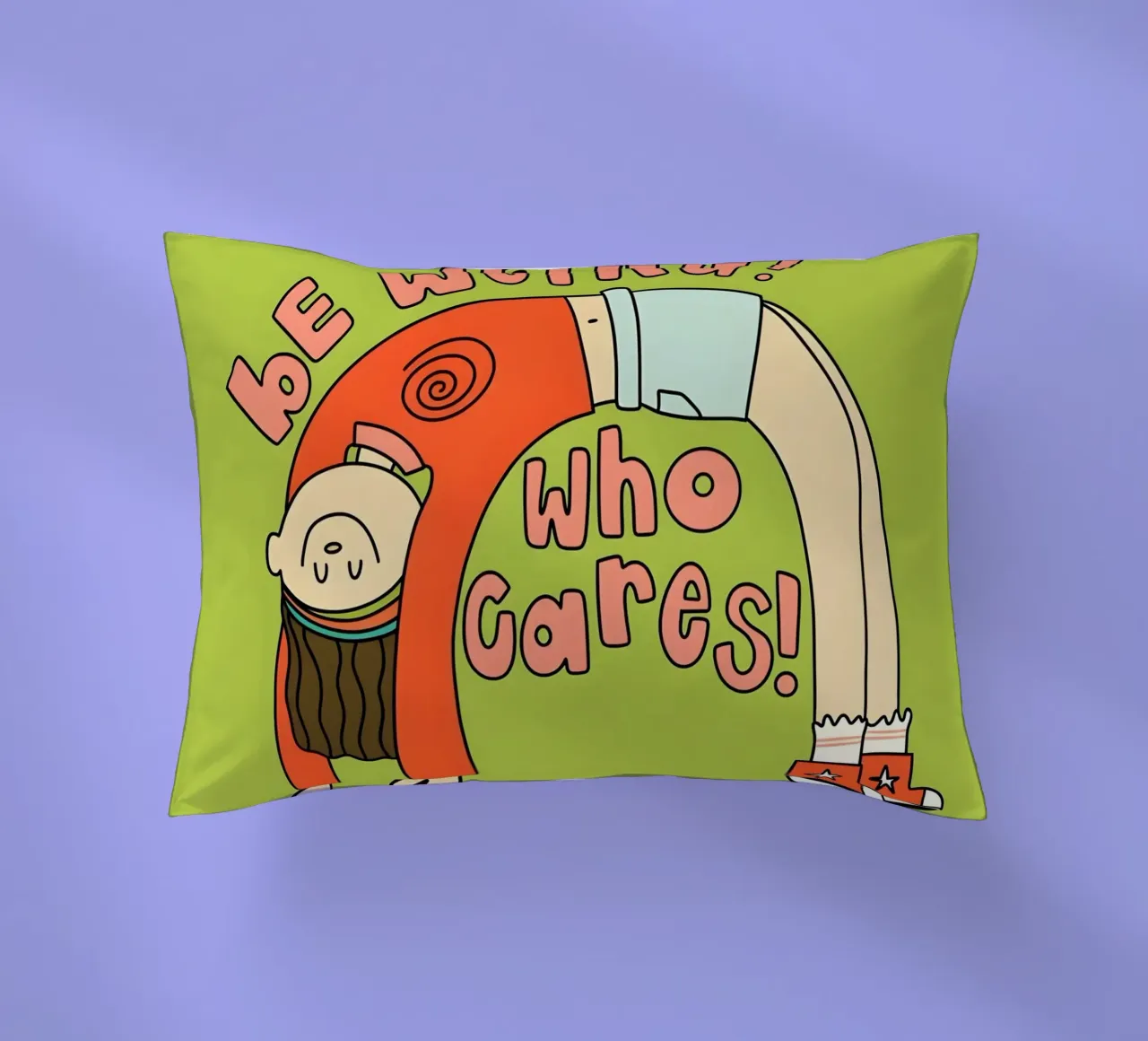 "bE weiRd! who çares! cuscino da Type & Tape