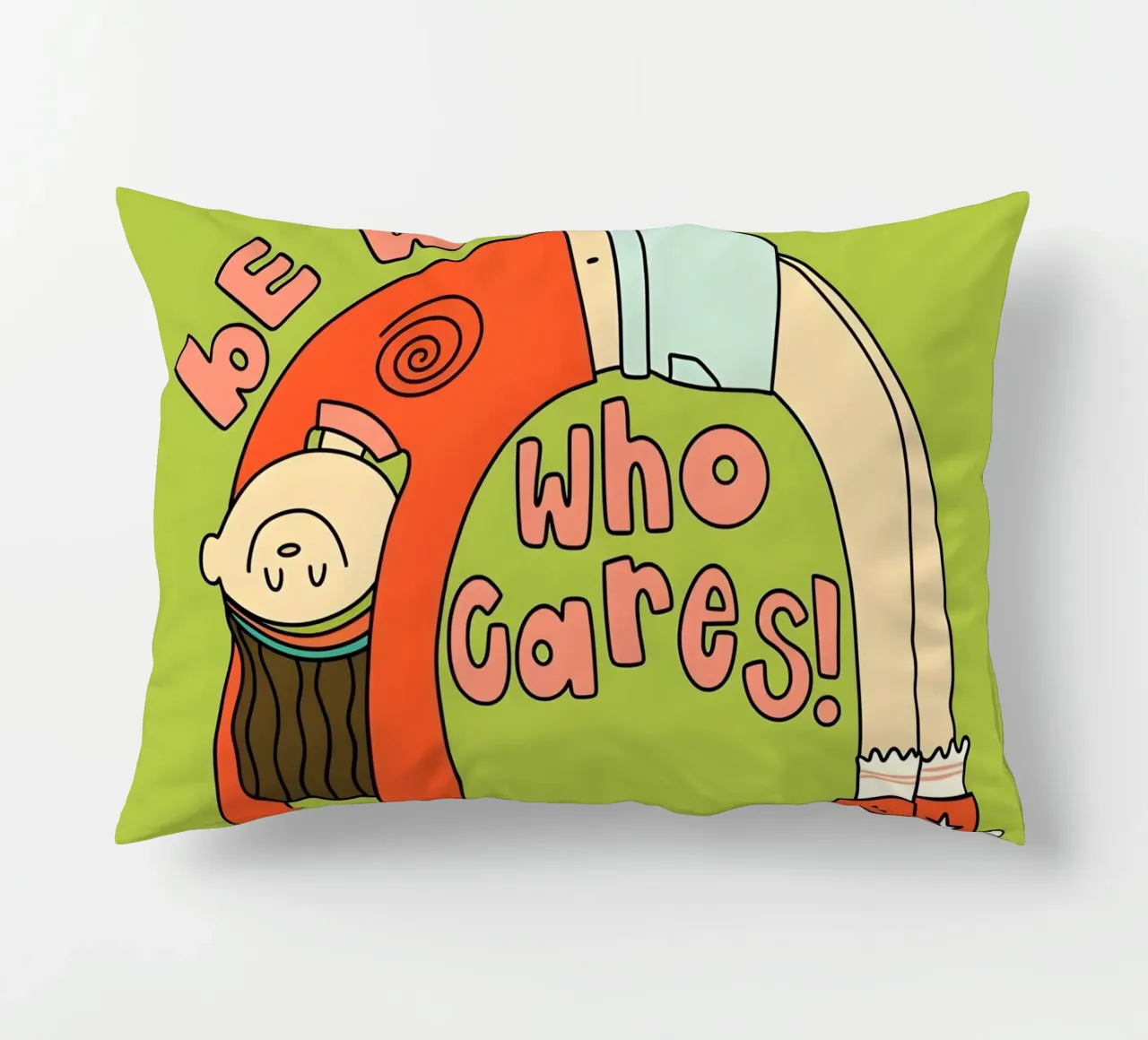 "bE weiRd! who çares! cuscino da Type & Tape