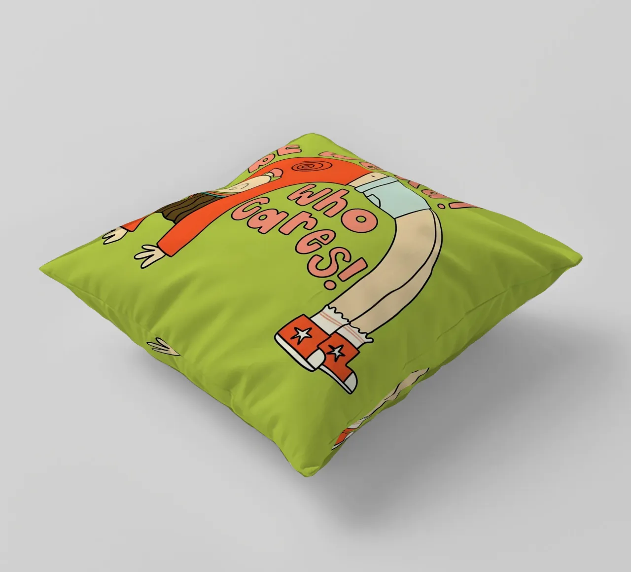 "bE weiRd! who çares! cuscino da Type & Tape