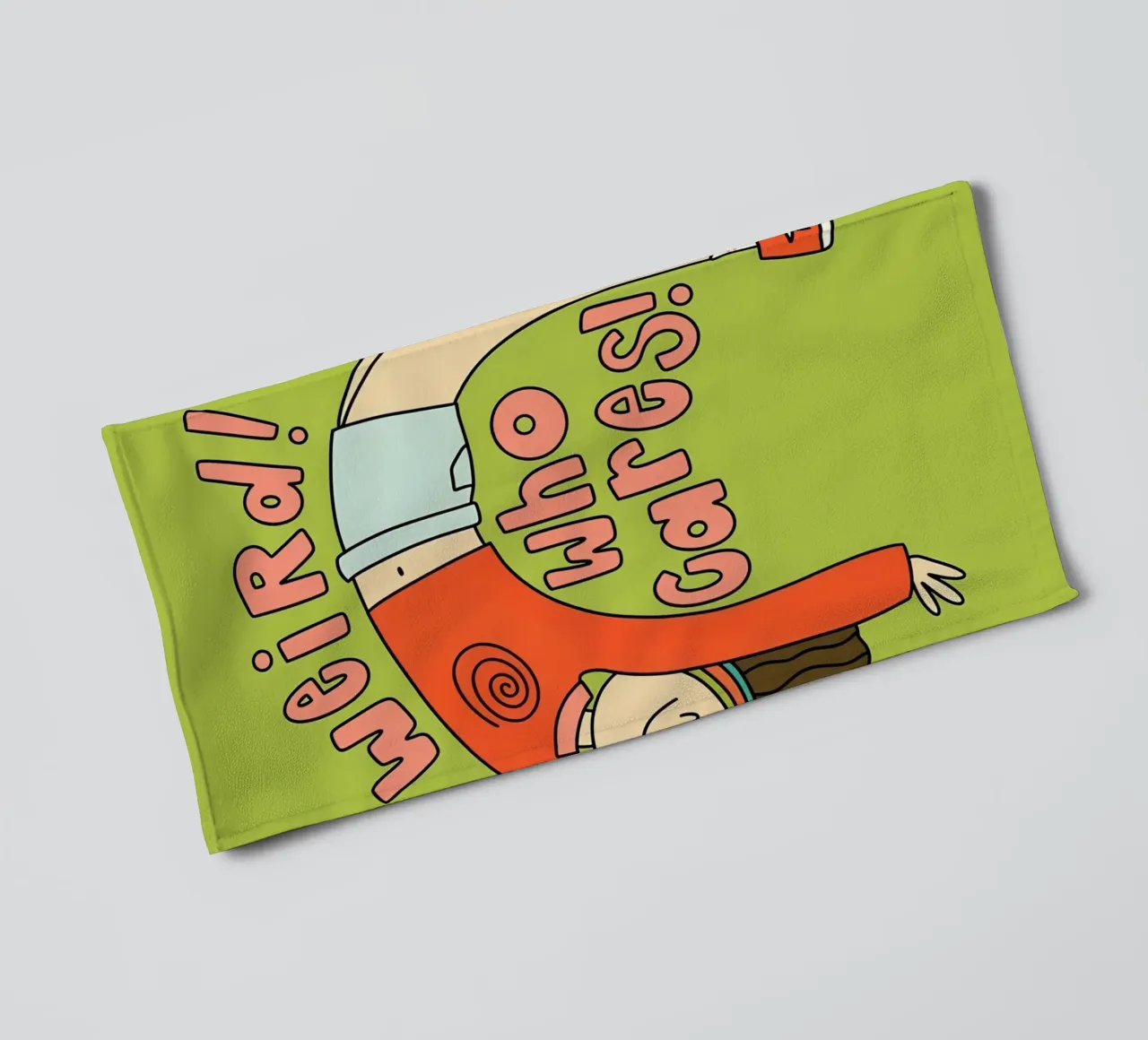 "bE weiRd! who çares! asciugamano da bagno da Type & Tape