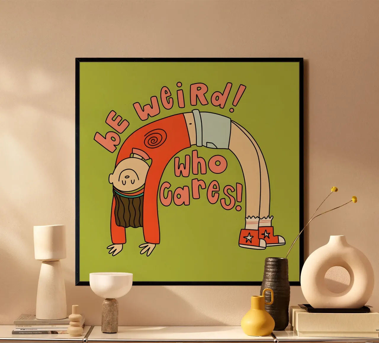 "bE weiRd! who çares! poster da Type & Tape