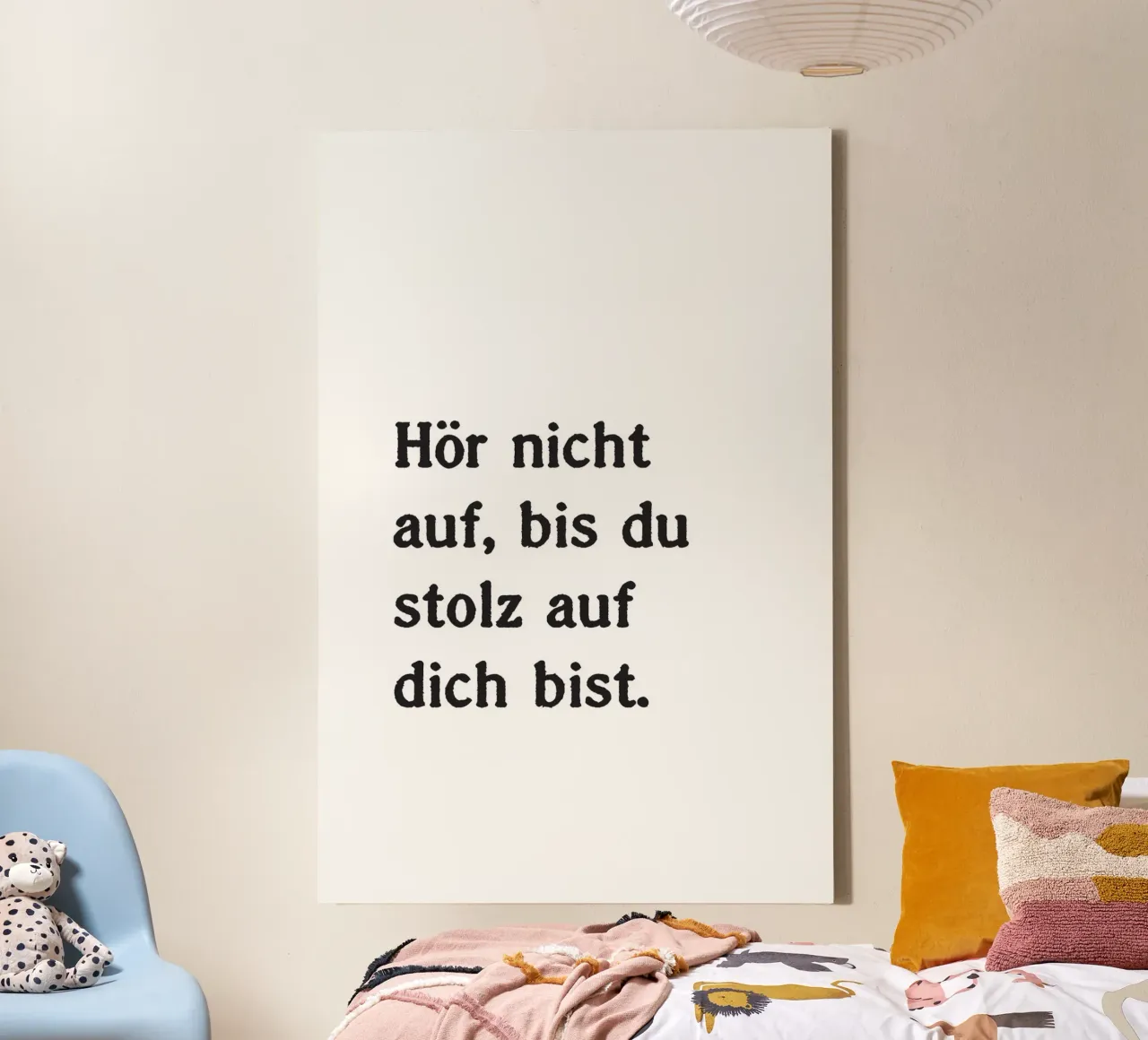 Hör nicht auf, bis du stolz bist. tela con Cornice a cassetta da Fraysein Design
