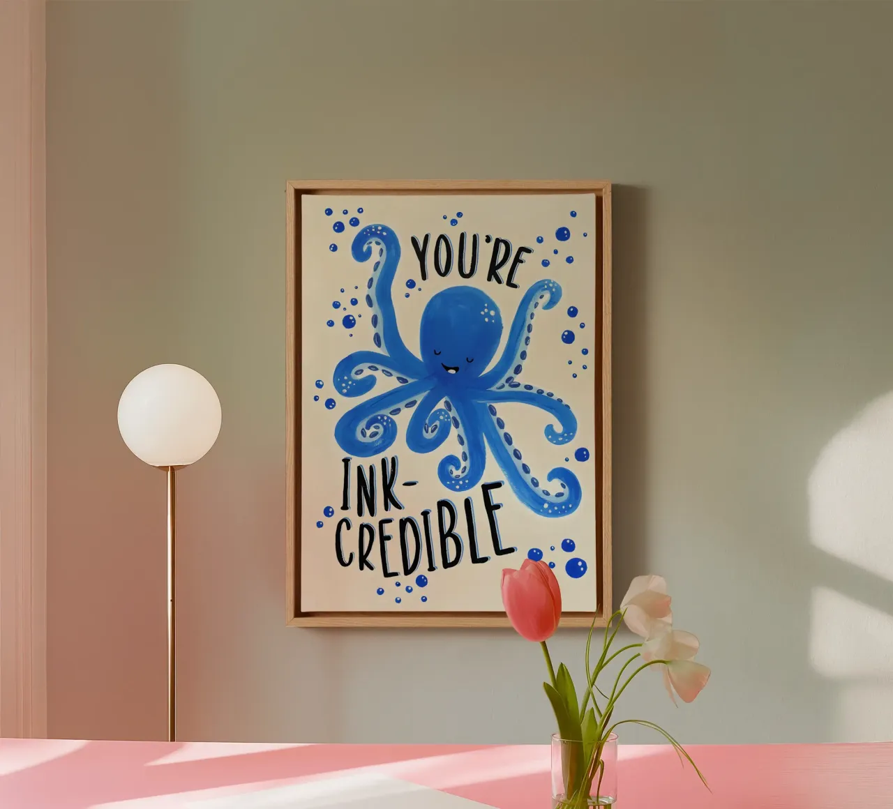"YoU'RE INK-GRERIBLE," tela con Cornice a cassetta da Type & Tape