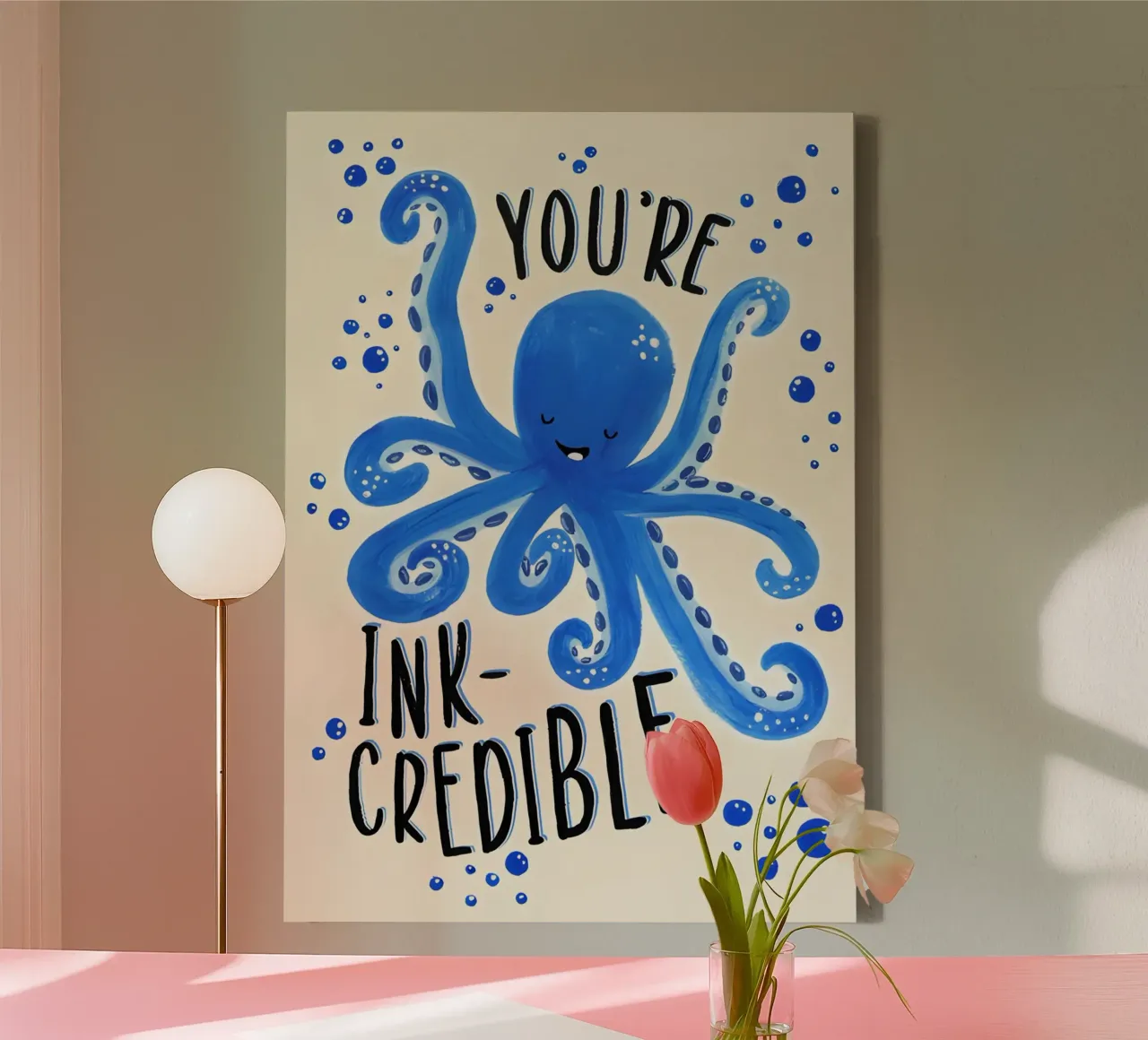 "YoU'RE INK-GRERIBLE," tela con Cornice a cassetta da Type & Tape