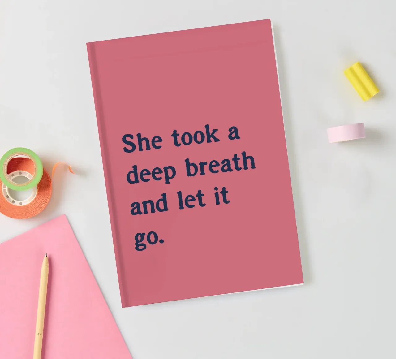 She took a deep breath and let it go. notebook by Fraysein Design