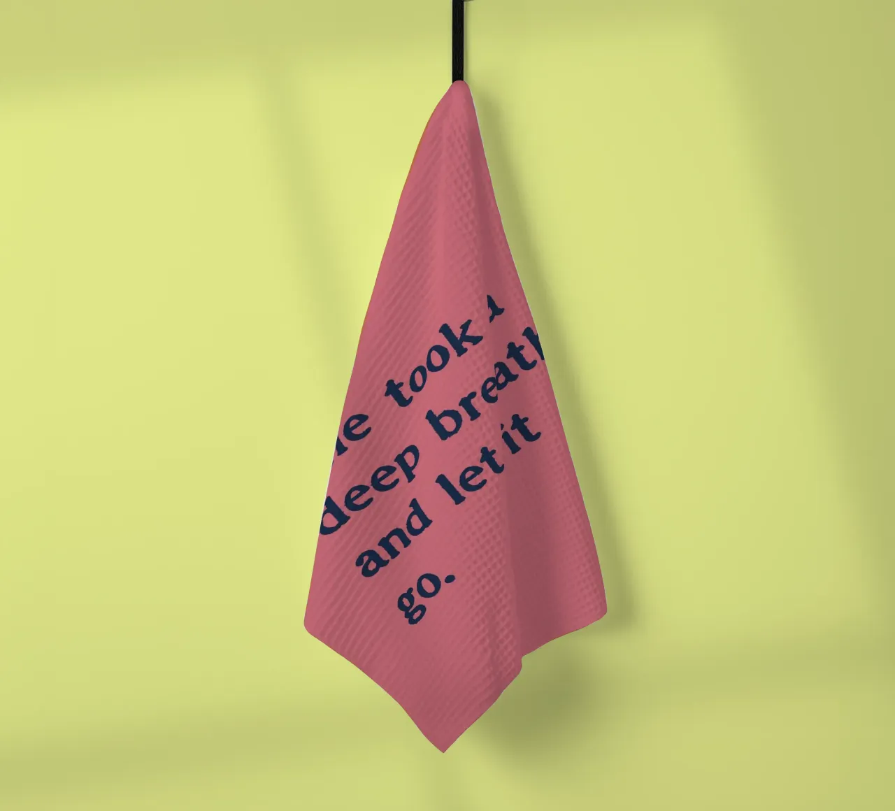 She took a deep breath and let it go. canovaccio da cucina da Fraysein Design