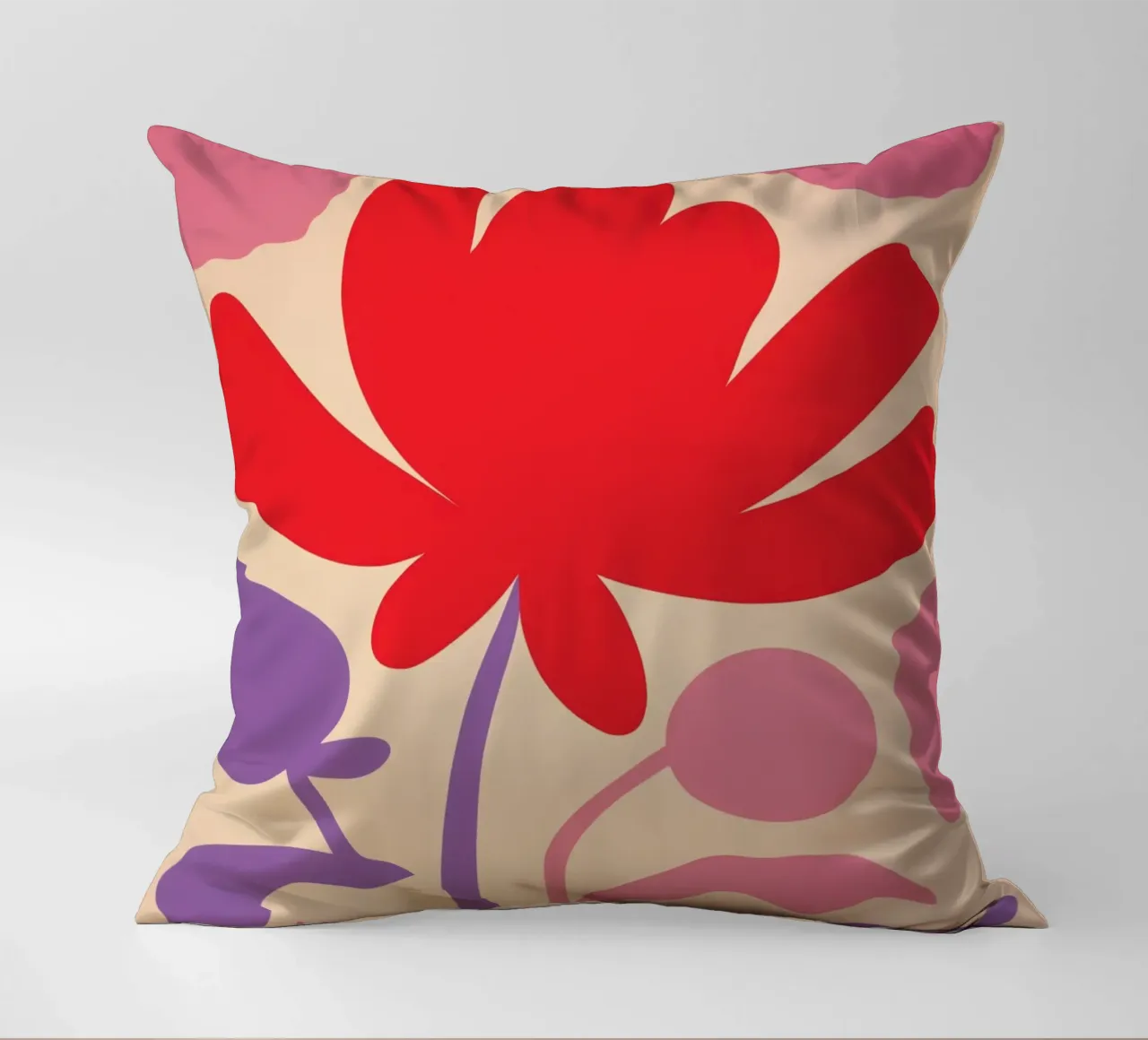 Splendore floreale Matisse in rosso-viola cuscino da Autofocus