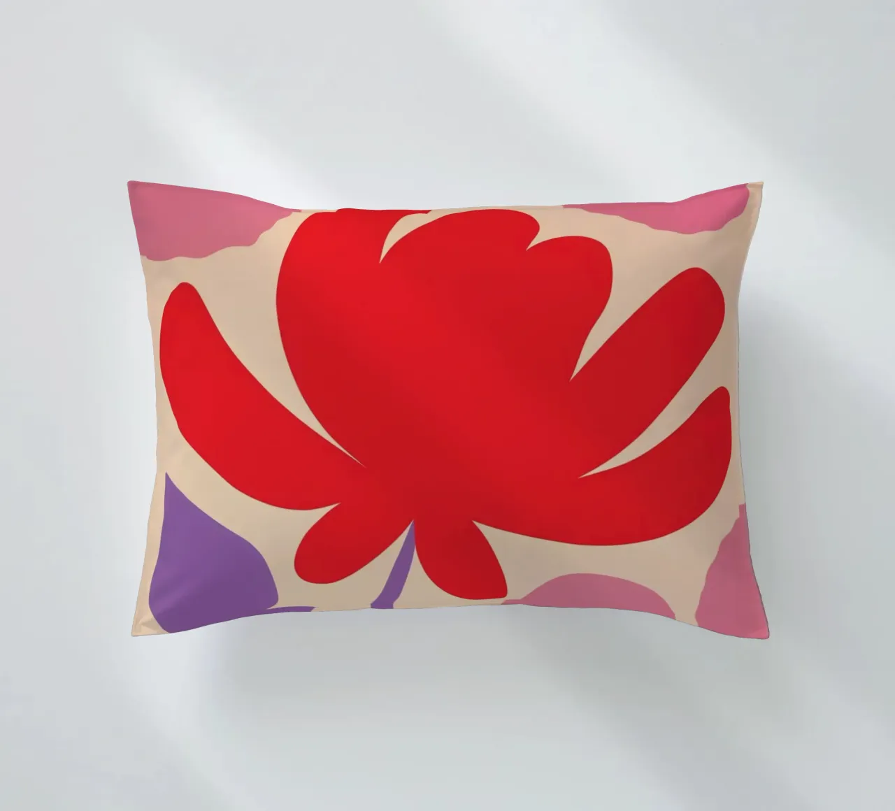 Splendore floreale Matisse in rosso-viola cuscino da Autofocus