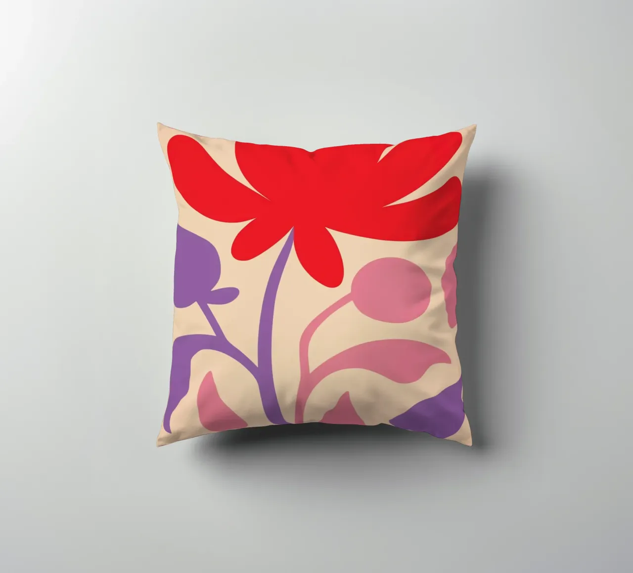 Splendore floreale Matisse in rosso-viola cuscino da Autofocus