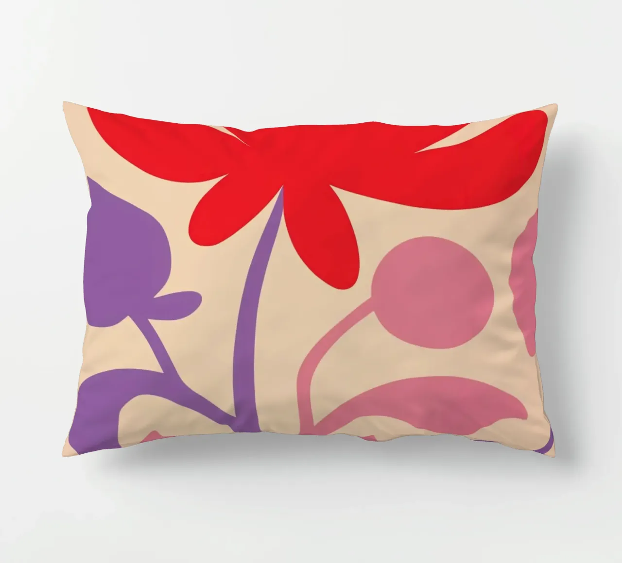 Splendore floreale Matisse in rosso-viola cuscino da Autofocus