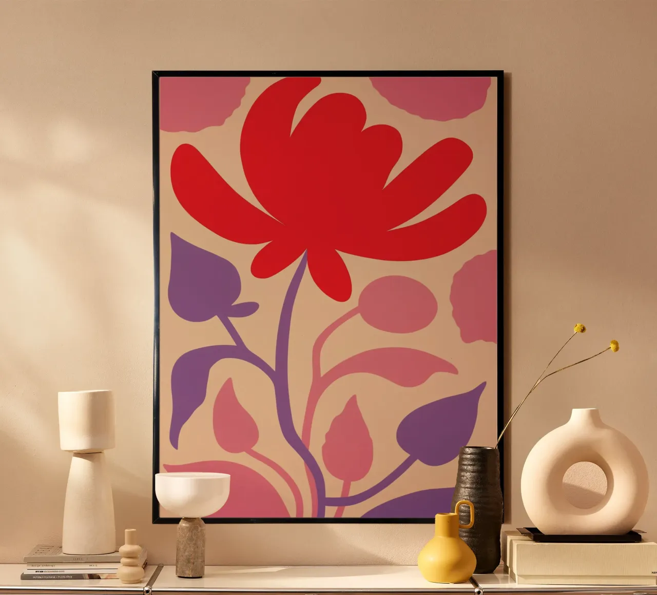 Splendore floreale Matisse in rosso-viola poster da Autofocus