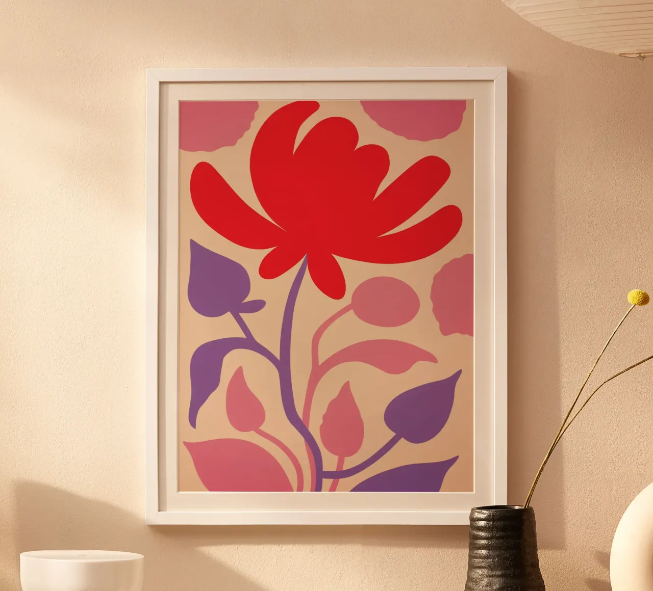 Splendore floreale Matisse in rosso-viola poster da Autofocus