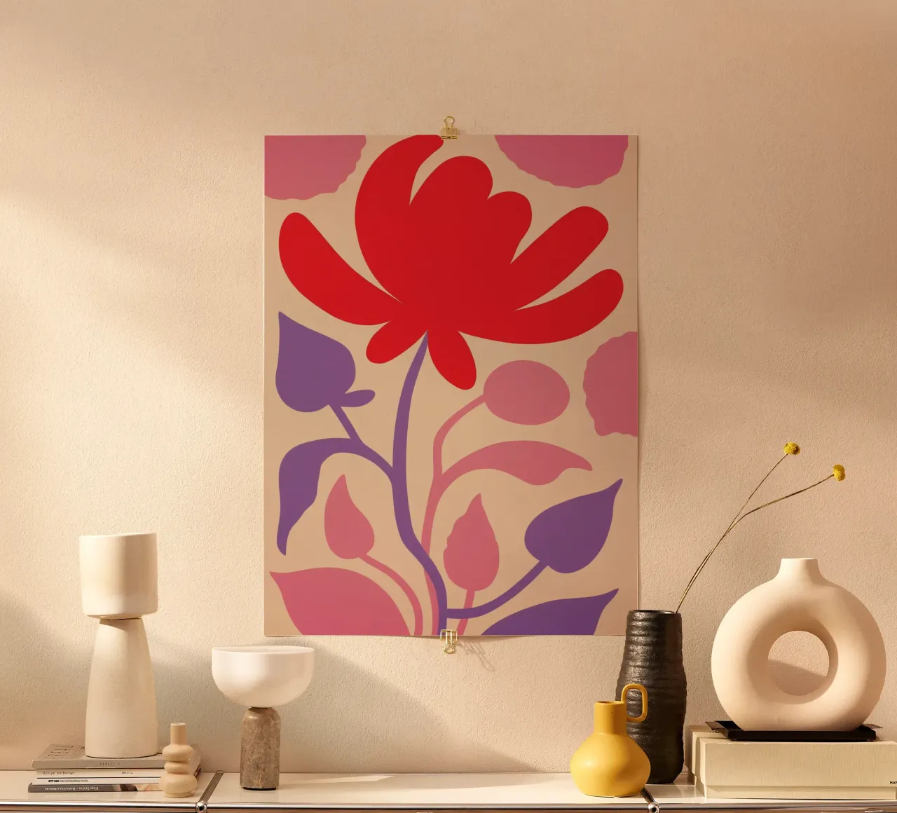 Splendore floreale Matisse in rosso-viola poster da Autofocus
