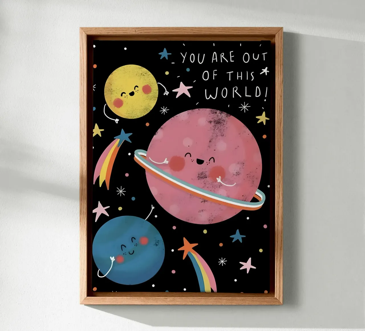 "YOU ARE OUT OF THIS WORLD! tela con Cornice a cassetta da Type & Tape