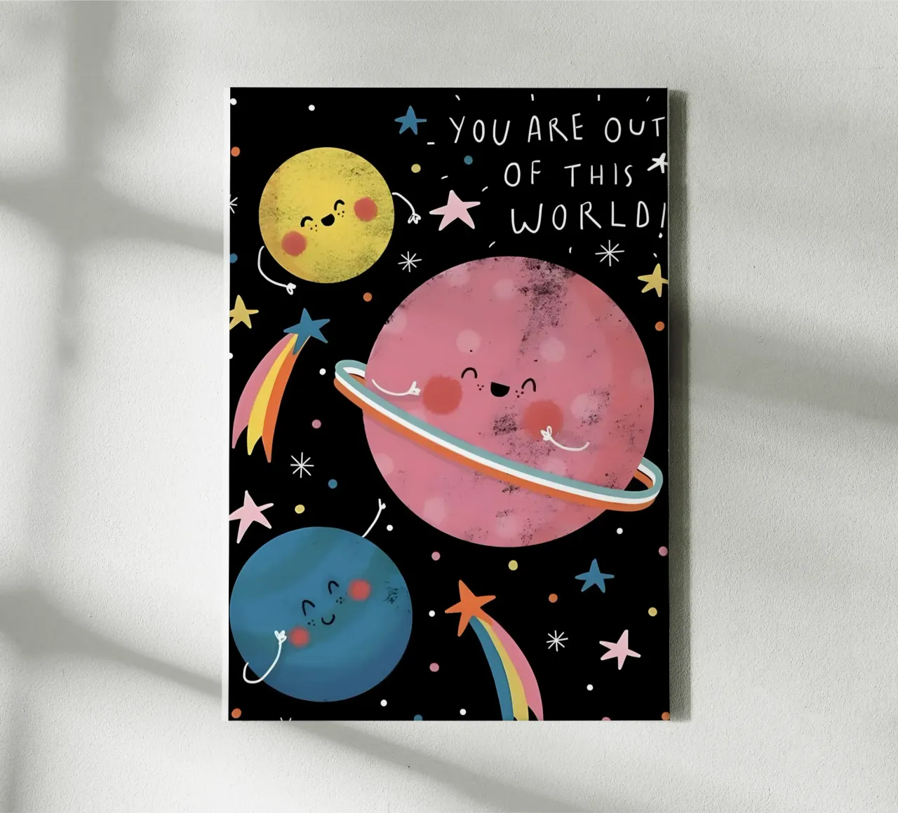 "YOU ARE OUT OF THIS WORLD! tela con Cornice a cassetta da Type & Tape